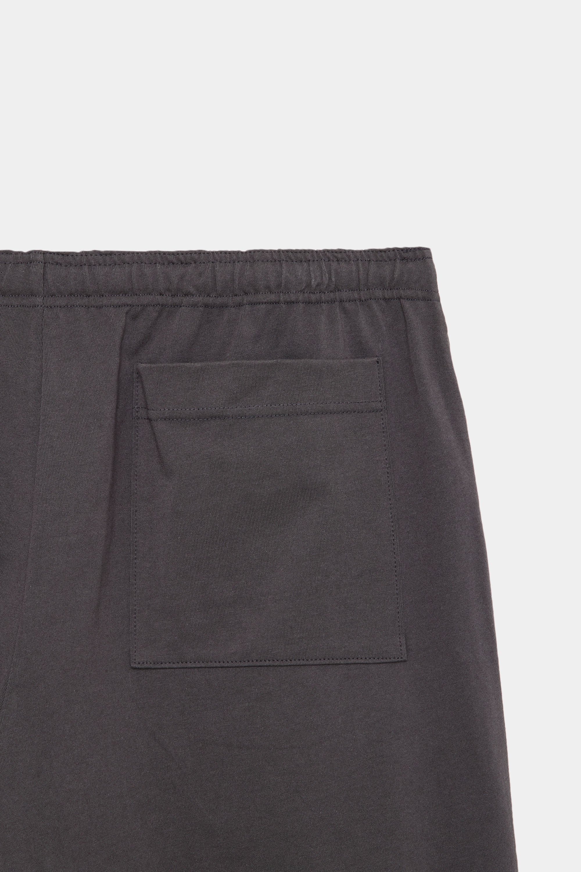 30//1 ORGANIC COTTON KNIT DOUBLE KNEE SHORTS, Charcoal