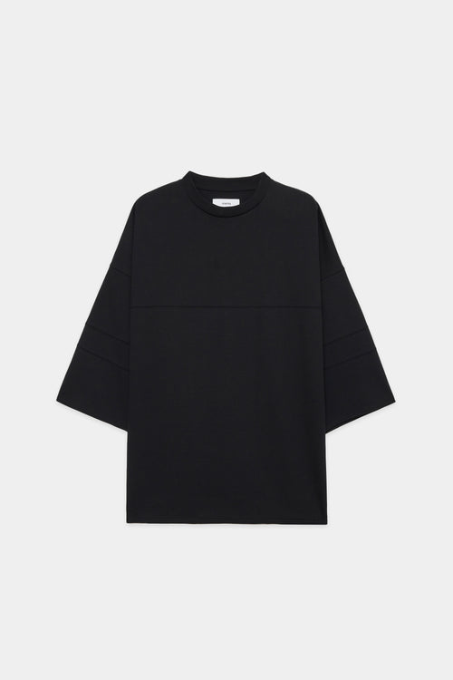 20//1 RECYCLE SUVIN ORGANIC COTTON KNIT FOOTBALL TEE, Black