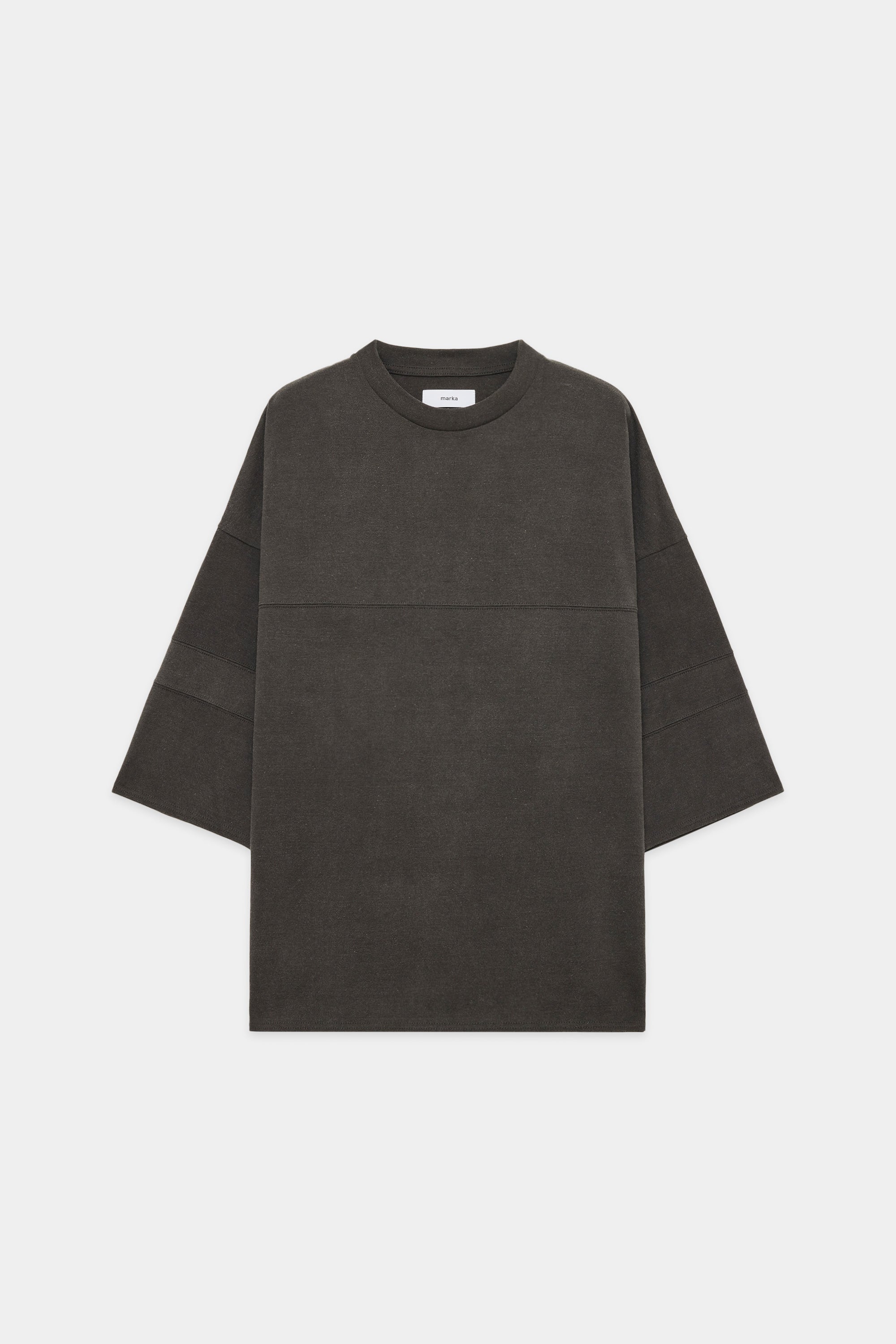 20//1 RECYCLE SUVIN ORGANIC COTTON KNIT FOOTBALL TEE, Faded Black