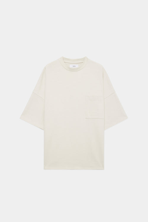 20//1 RECYCLE SUVIN ORGANIC COTTON KNIT POCKET TEE , Off White
