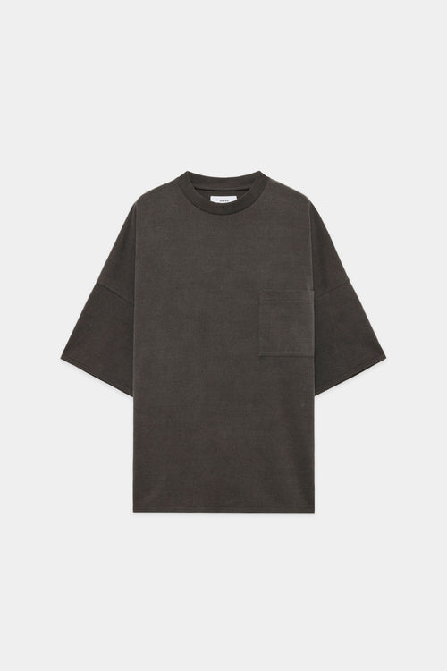 20//1 RECYCLE SUVIN ORGANIC COTTON KNIT POCKET TEE , Faded Black