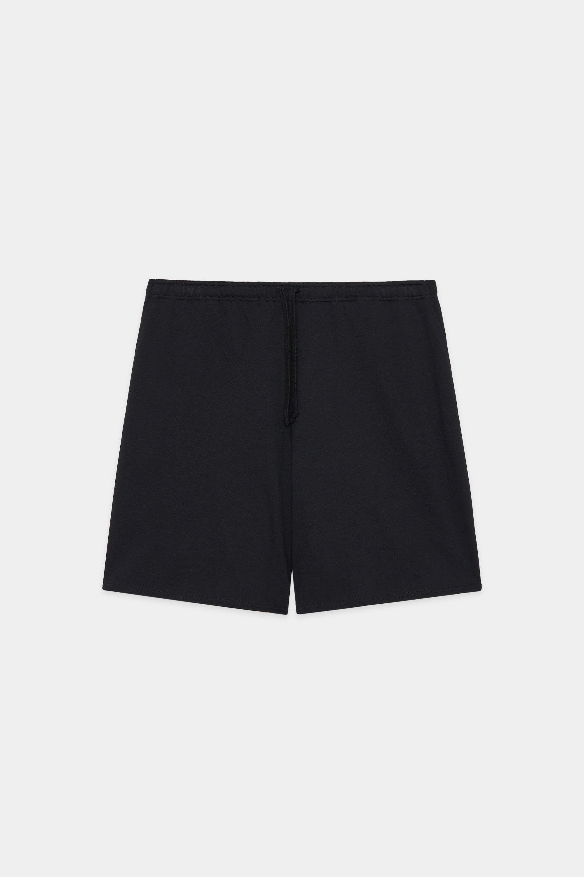 20//1 RECYCLE SUVIN ORGANIC COTTON KNIT EASY SHORTS, Black