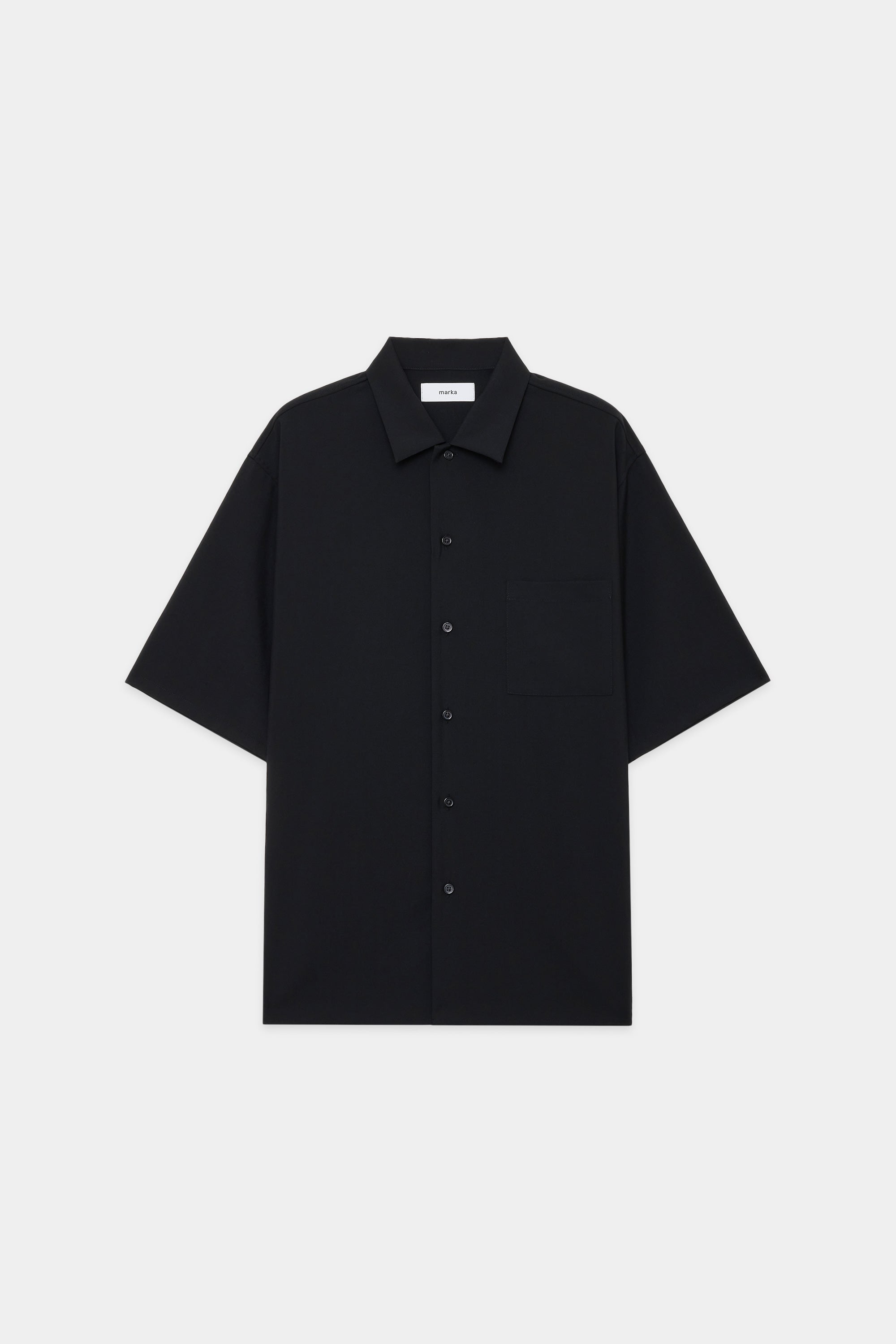 ウールトロ ワッシャータンブラー / オープンカラーシャツ S/S, Black