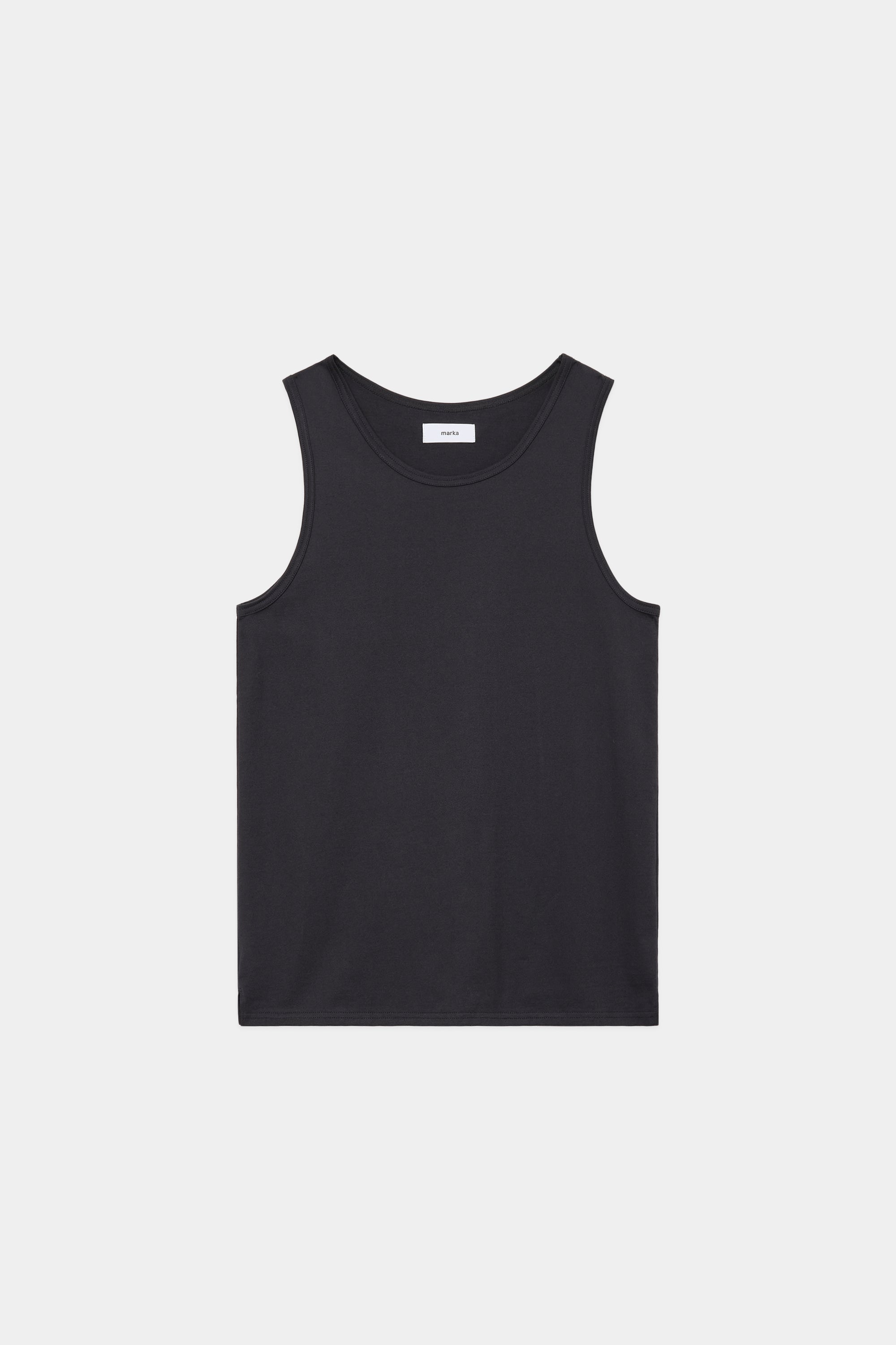 40/2 ORGANIC COTTON KNIT TANK TOP, Charcoal