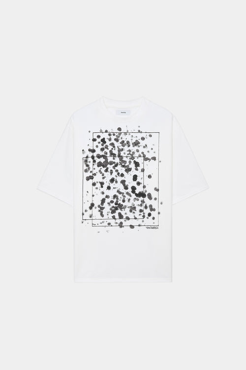 40/2 ORGANIC COTTON KNIT PRINT TEE "WAKUTOSUMI", White