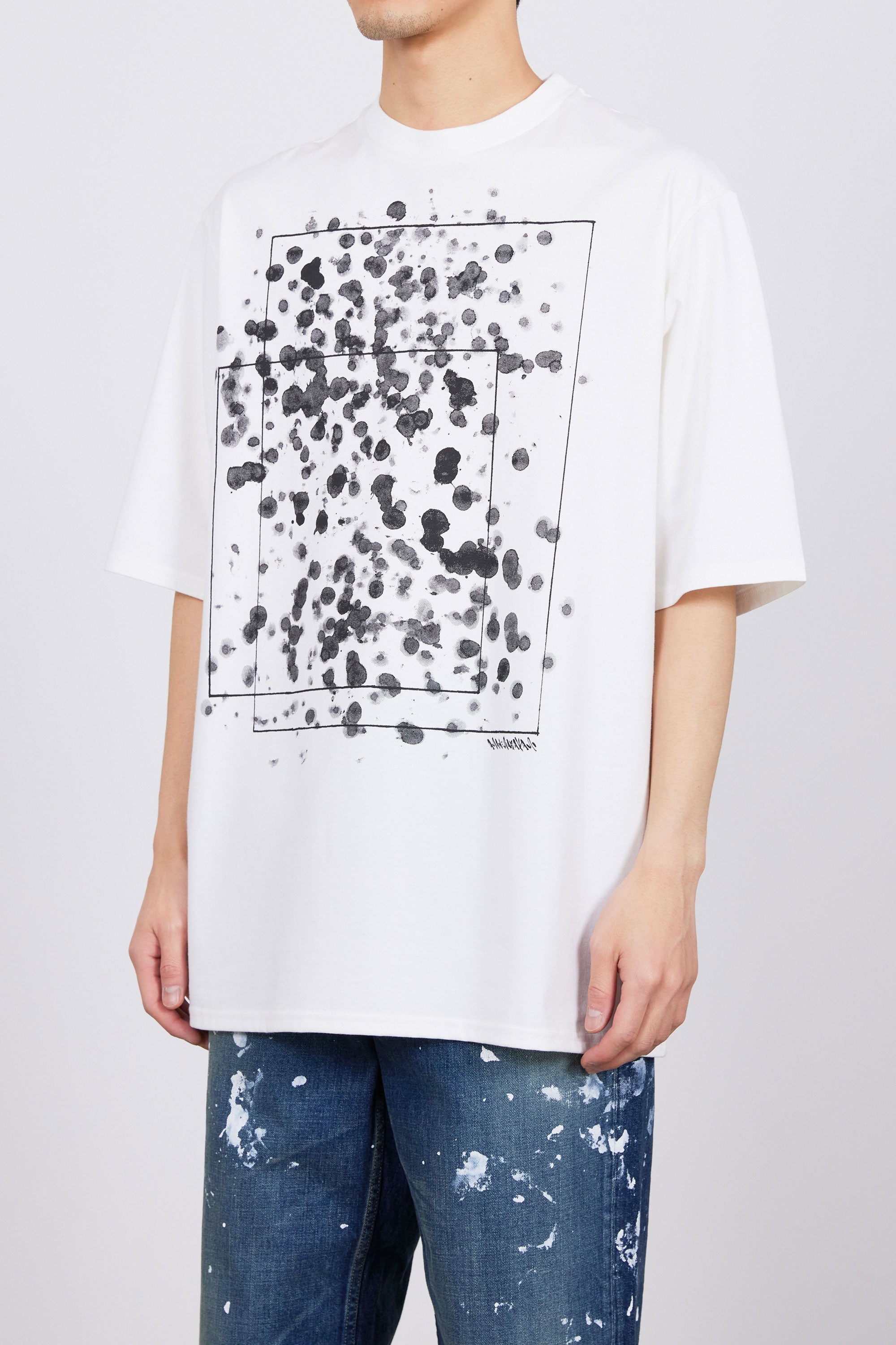 オーガニックコットン26G天竺 / プリント TEE "WAKUTOSUMI", White