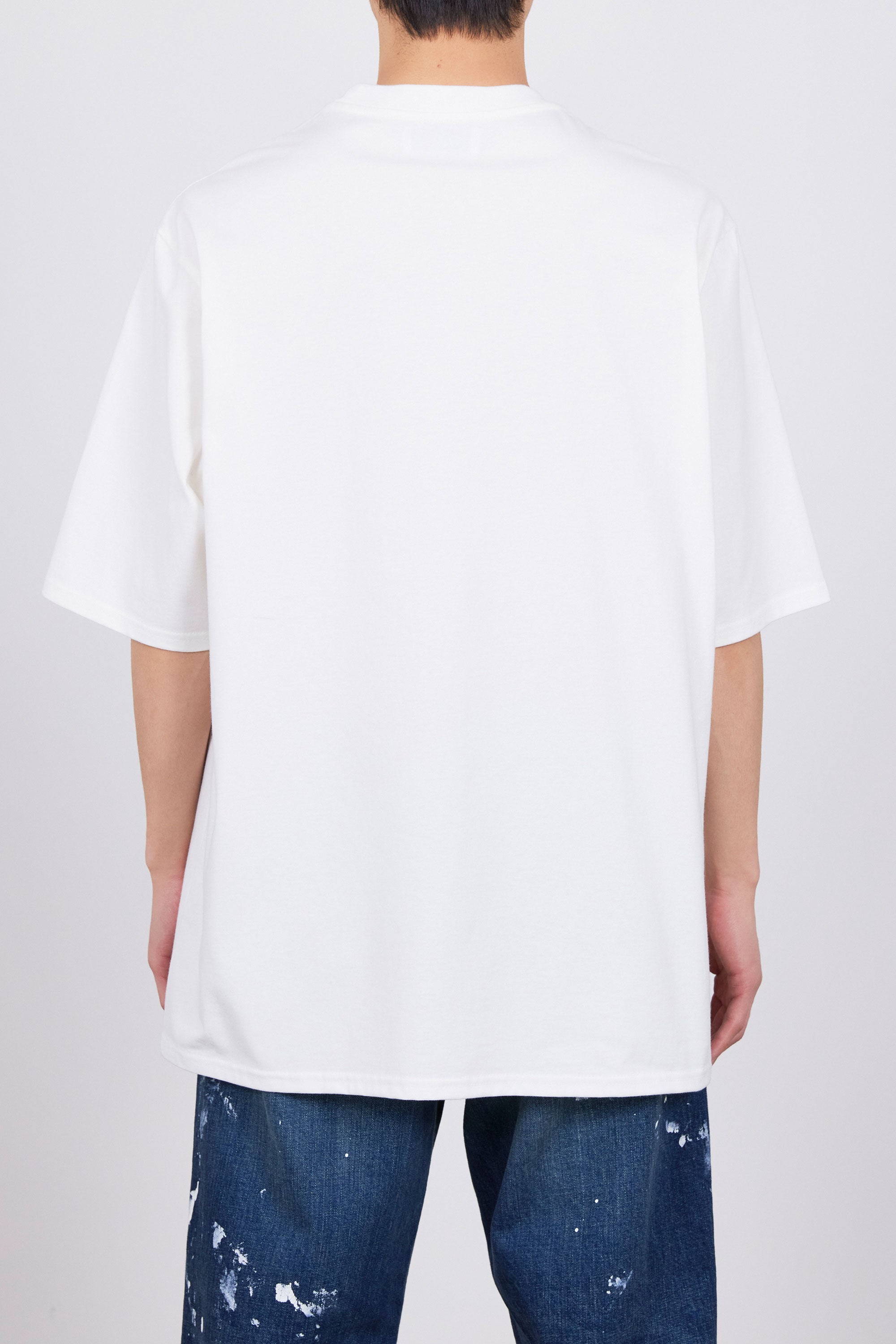 40/2 ORGANIC COTTON KNIT PRINT TEE "WAKUTOSUMI", White