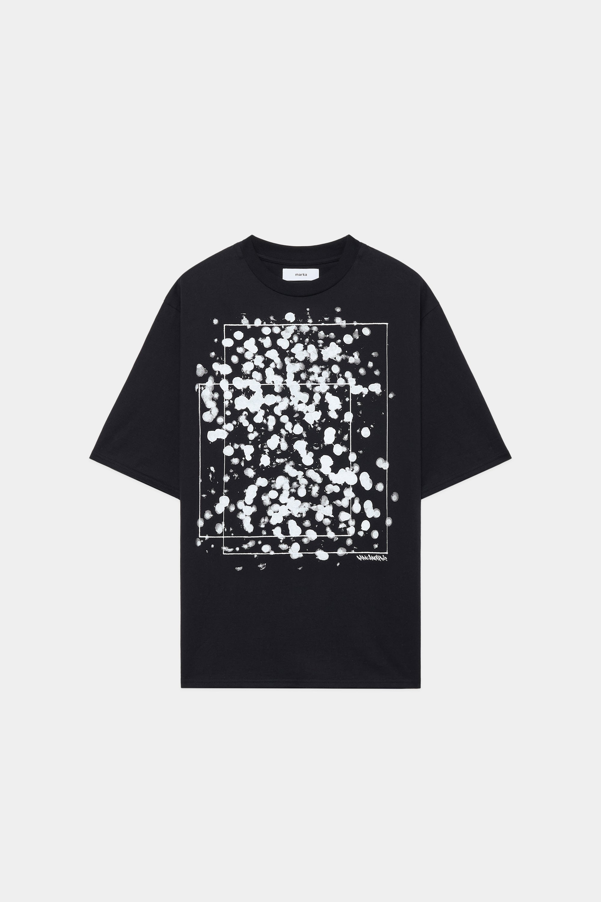 40/2 ORGANIC COTTON KNIT PRINT TEE "WAKUTOSUMI", Black