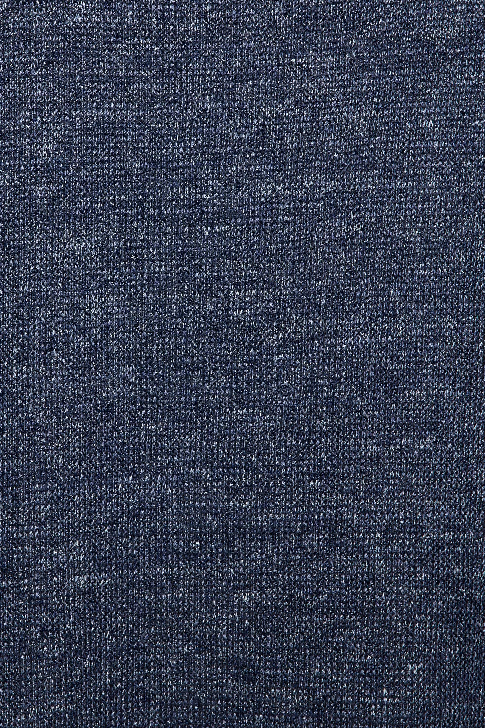 LINEN KNIT LOW GAUGE CREW NECK S/S, Blue