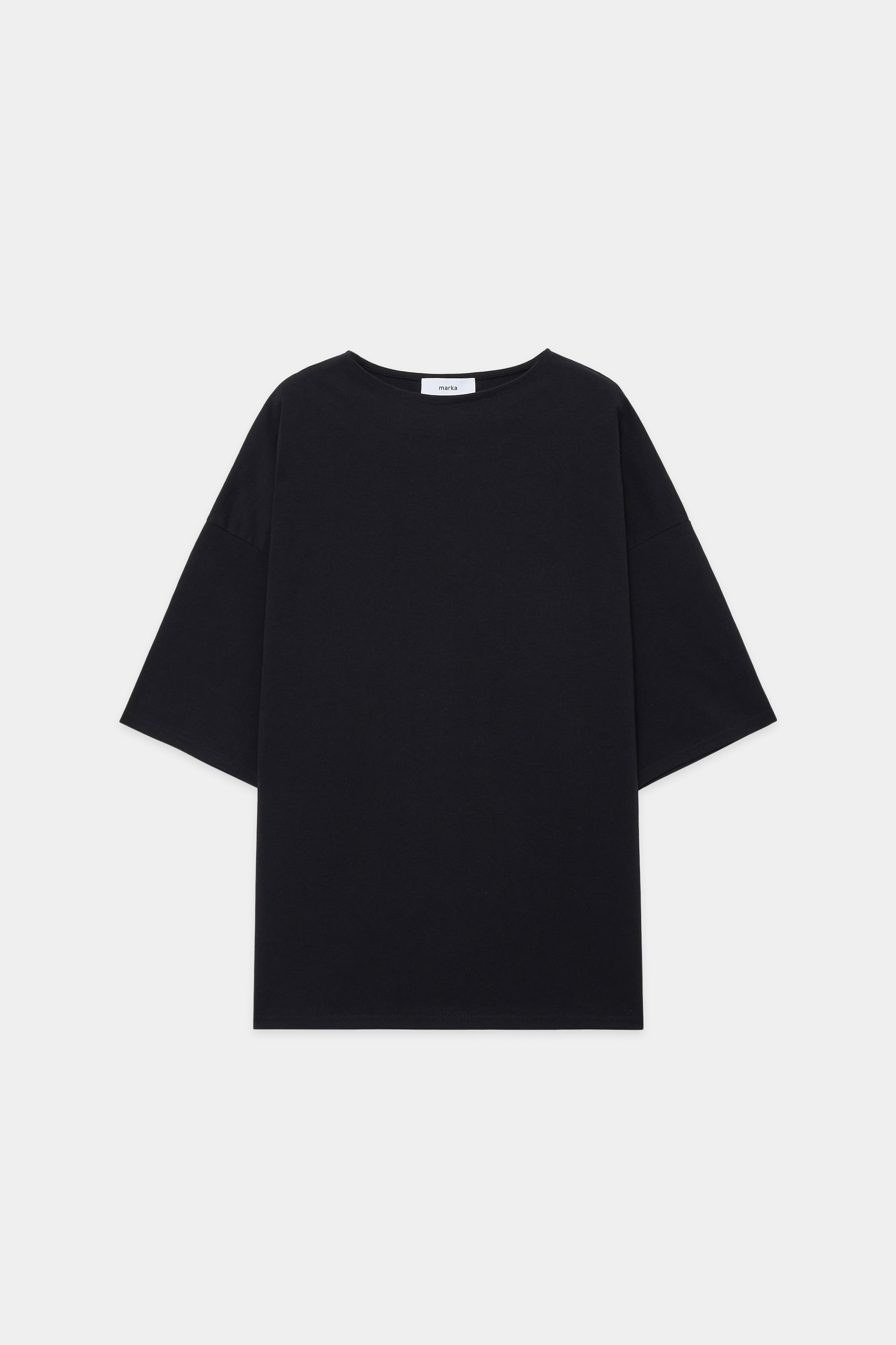 30//1 ORGANIC COTTON KNIT BASQE SHIRT S/S, Black