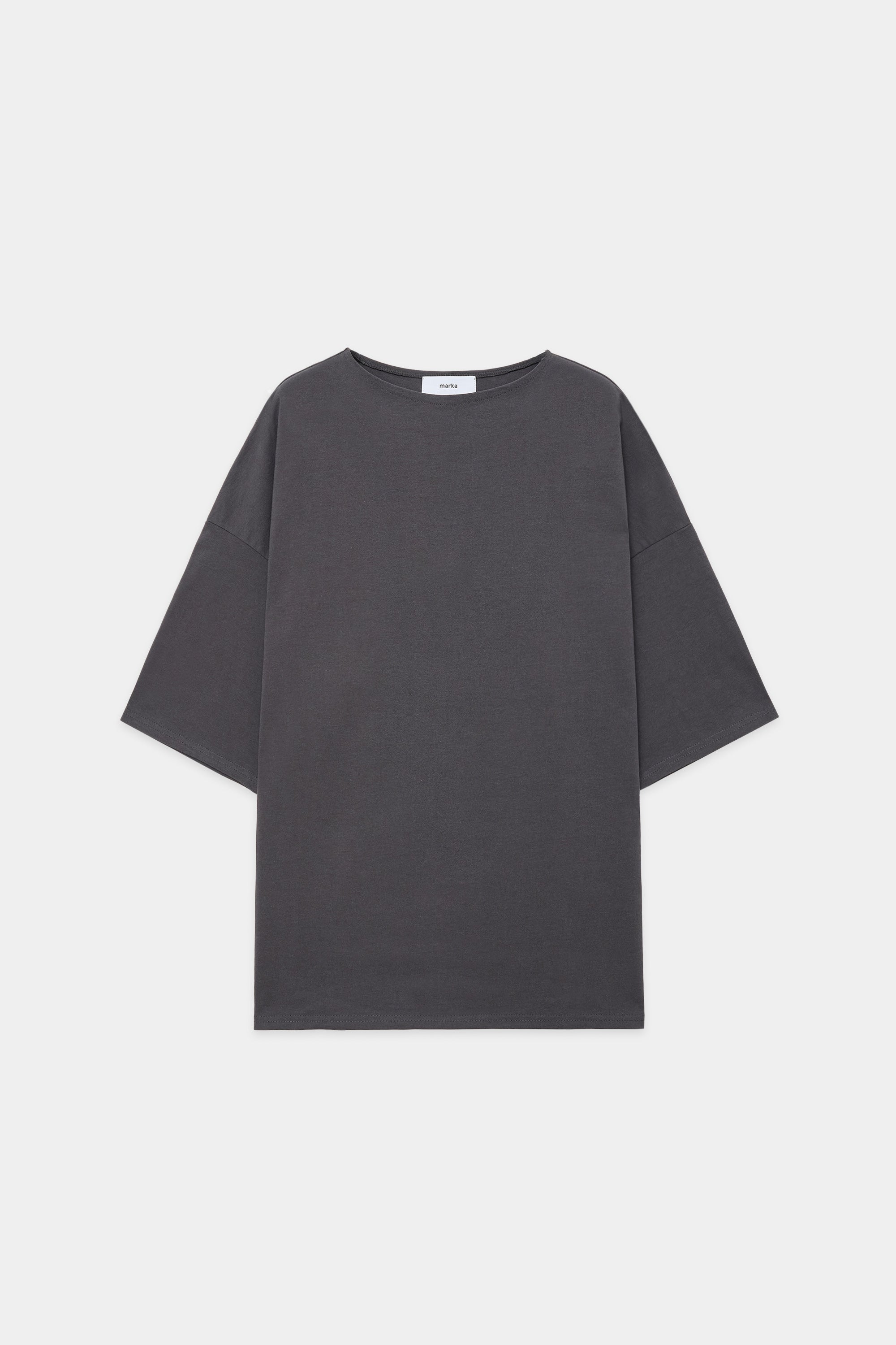 30//1 ORGANIC COTTON KNIT BASQE SHIRT S/S, Charcoal