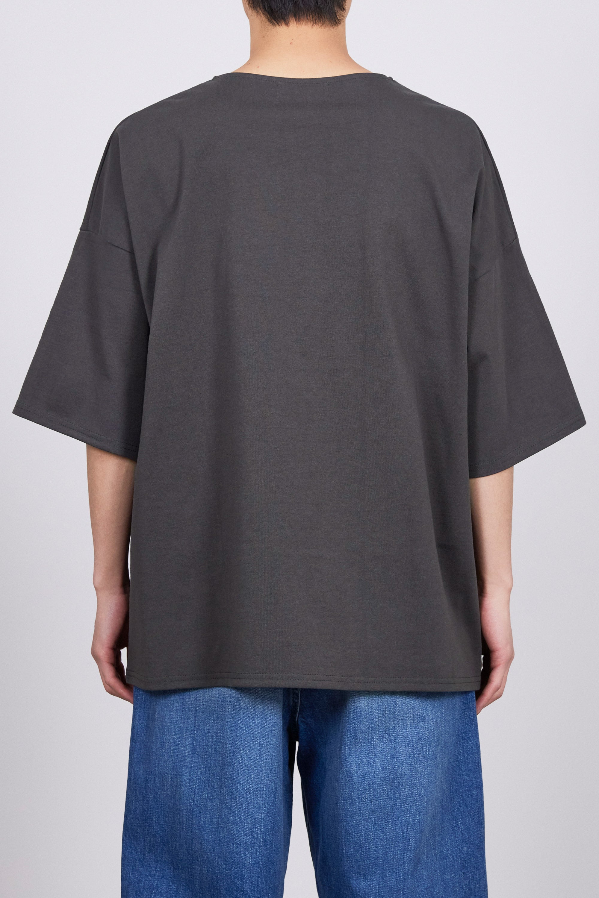 30//1 ORGANIC COTTON KNIT BASQE SHIRT S/S, Charcoal