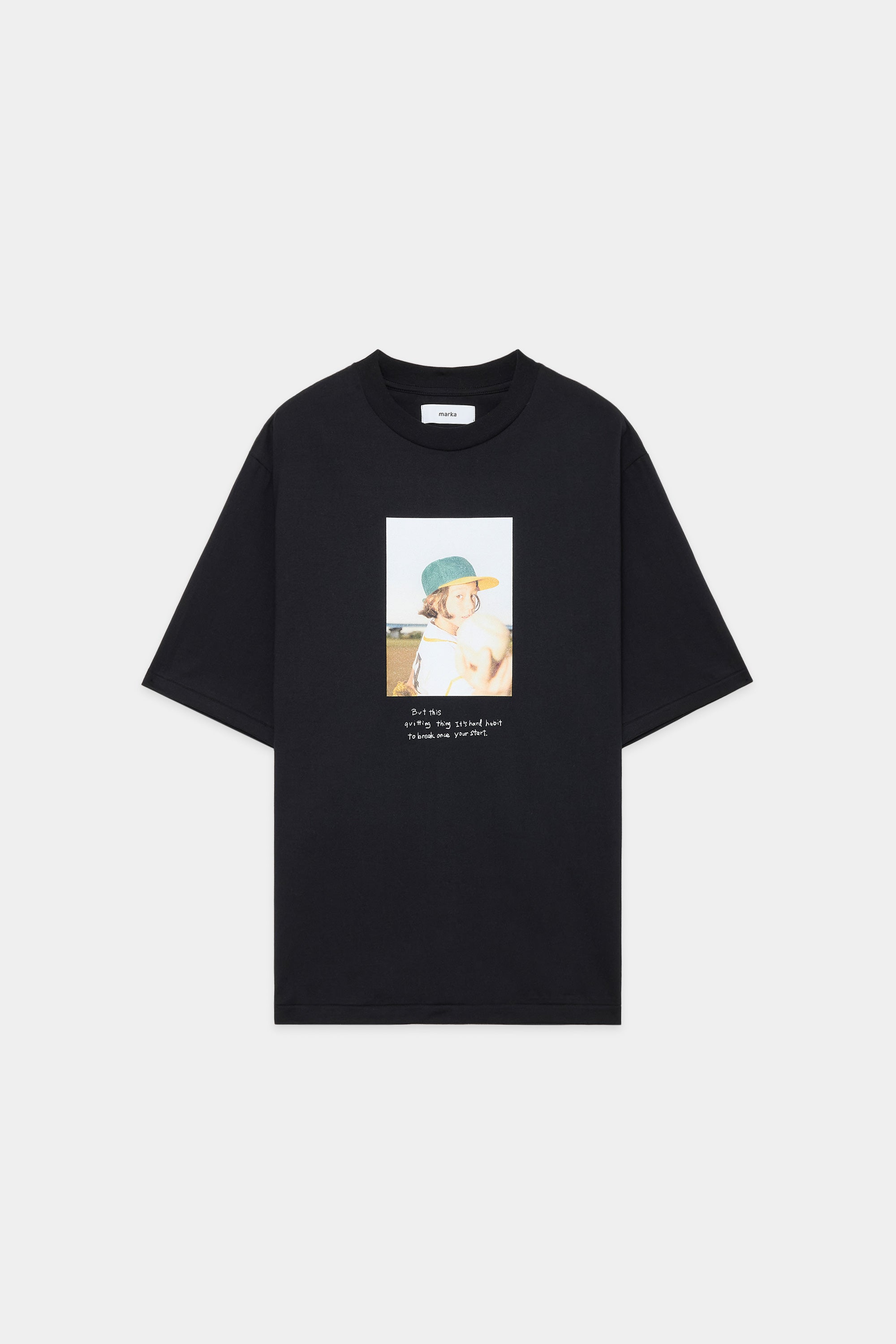 40/2 COTTON CIRCULAR KNIT Tee Yuji Takeuchi "Ace", Black