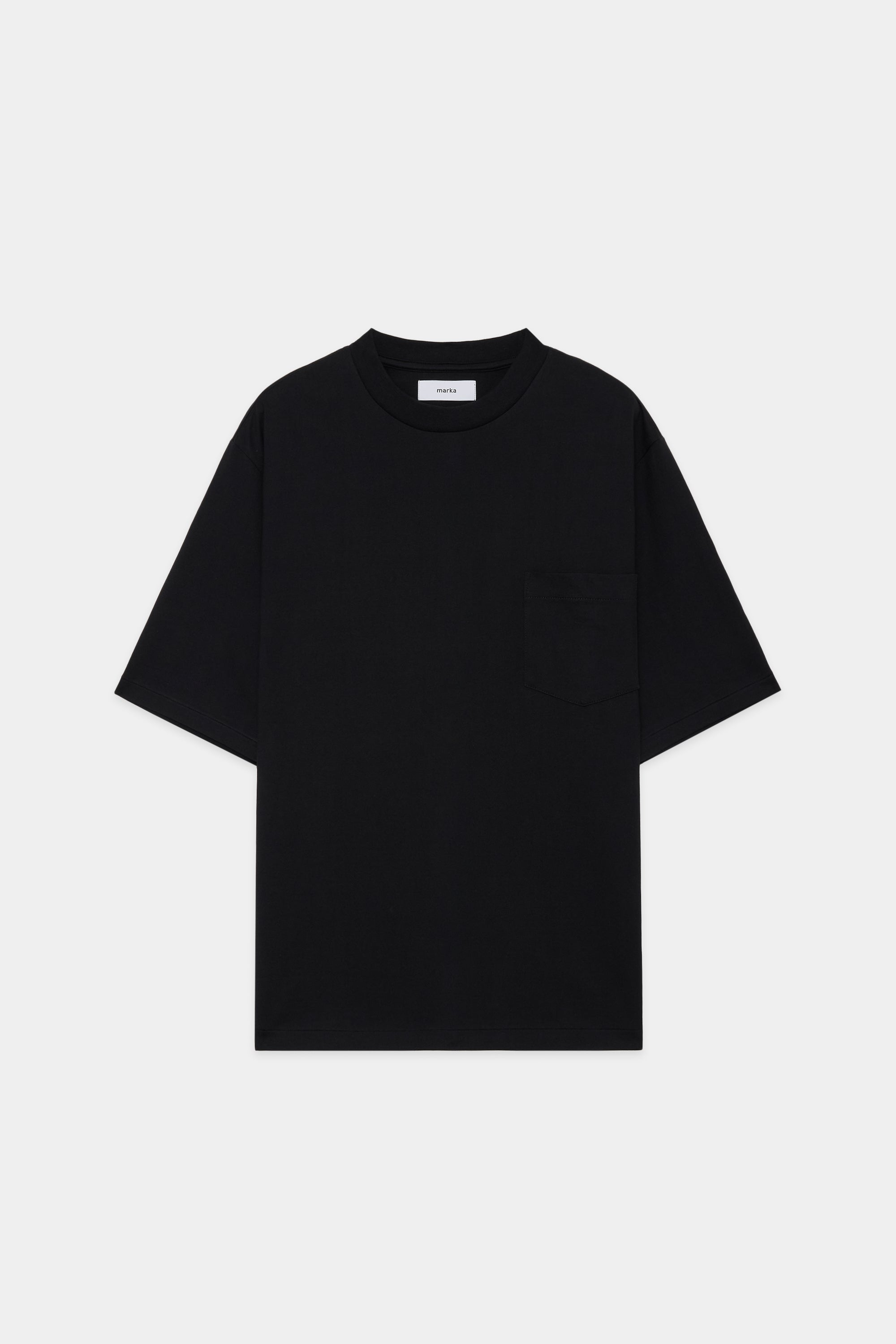 40/2丸胴天竺 / Pocket Tee,Black