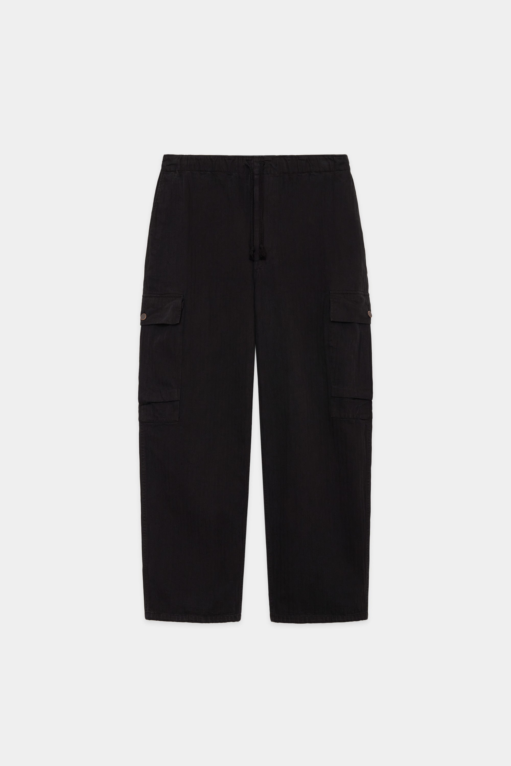 ORGANIC COTTON HERRINGBONE M-43 PANTS, Black