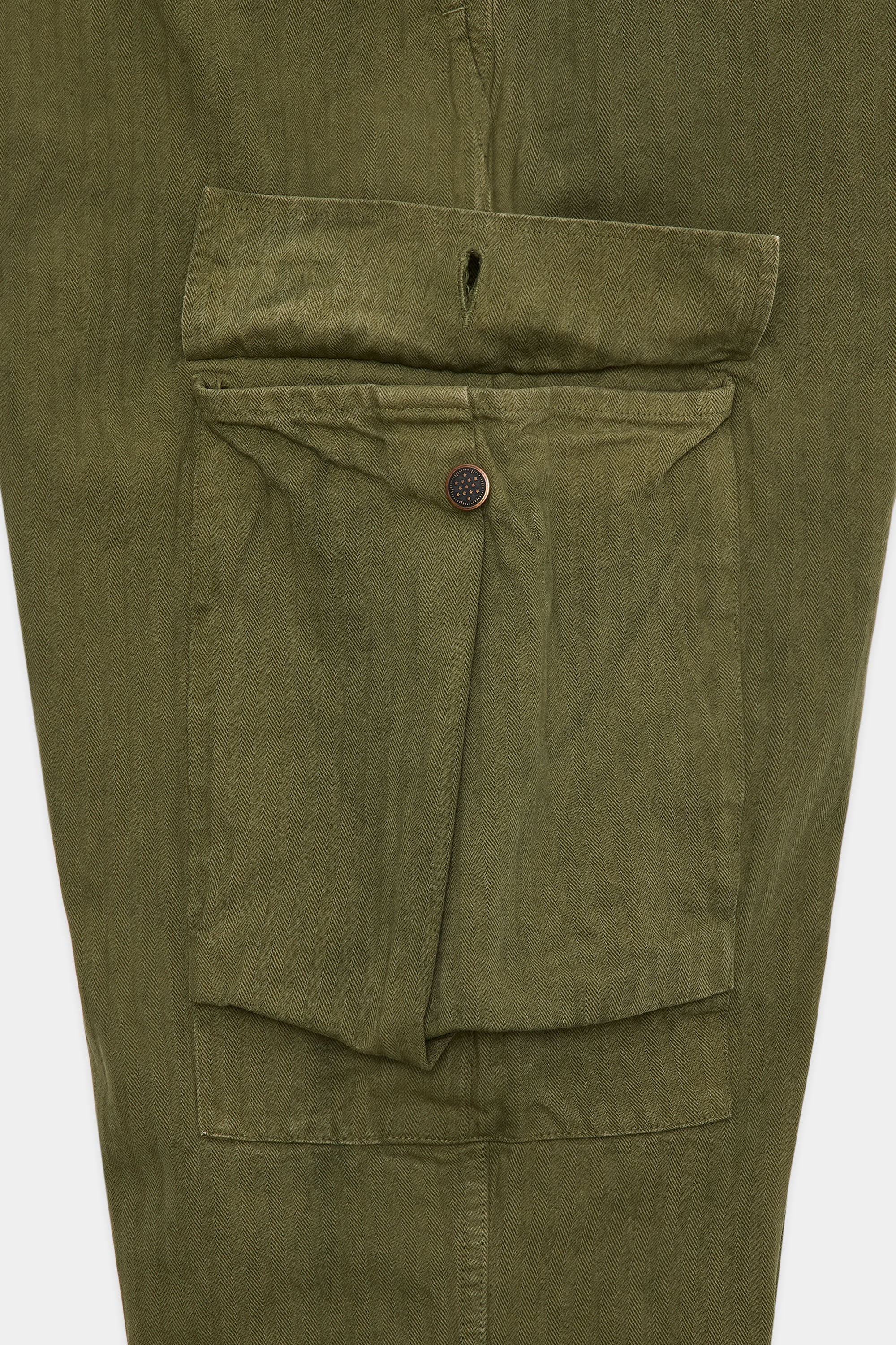 ORGANIC COTTON HERRINGBONE M-43 PANTS, Olive