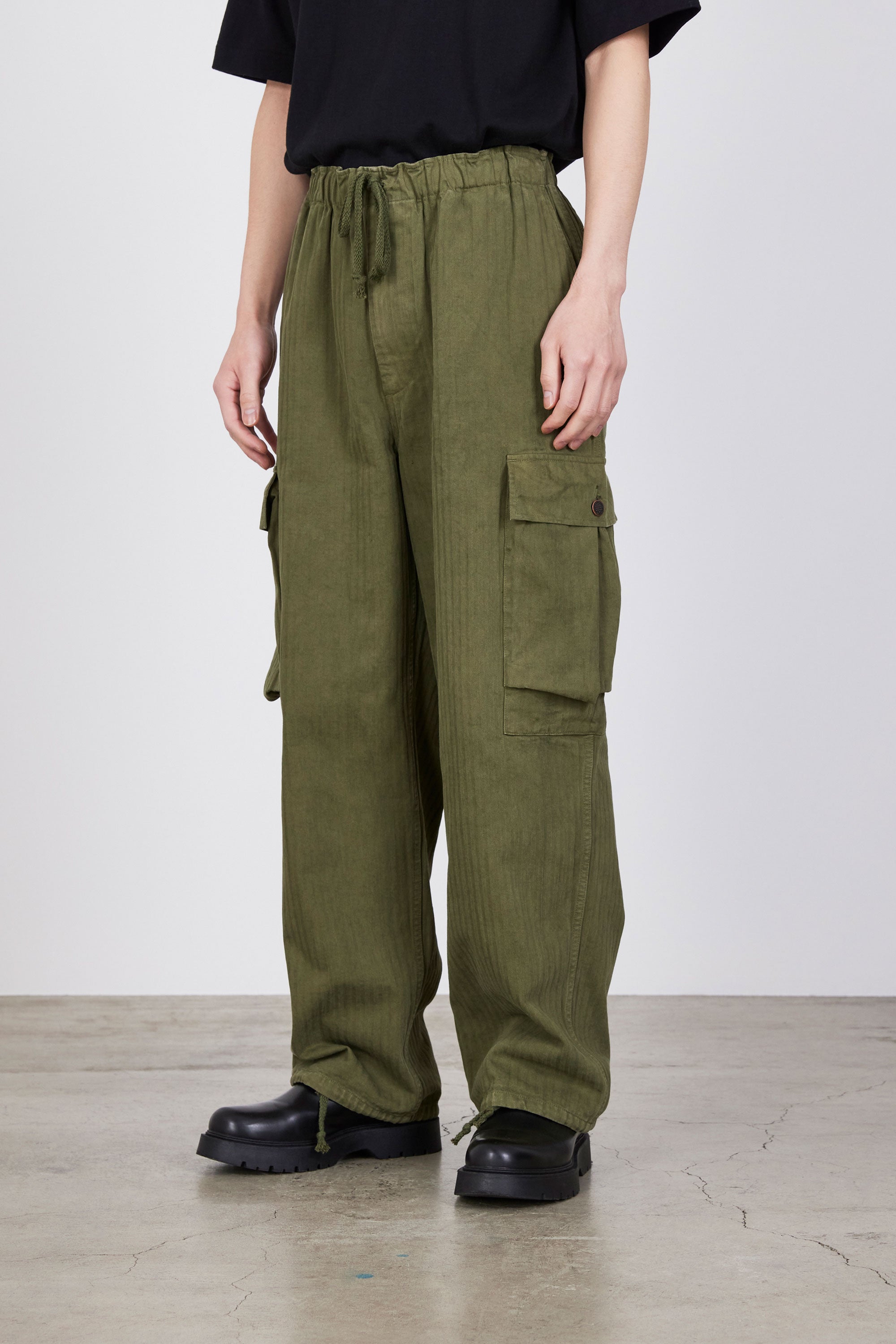 ORGANIC COTTON HERRINGBONE M-43 PANTS, Olive