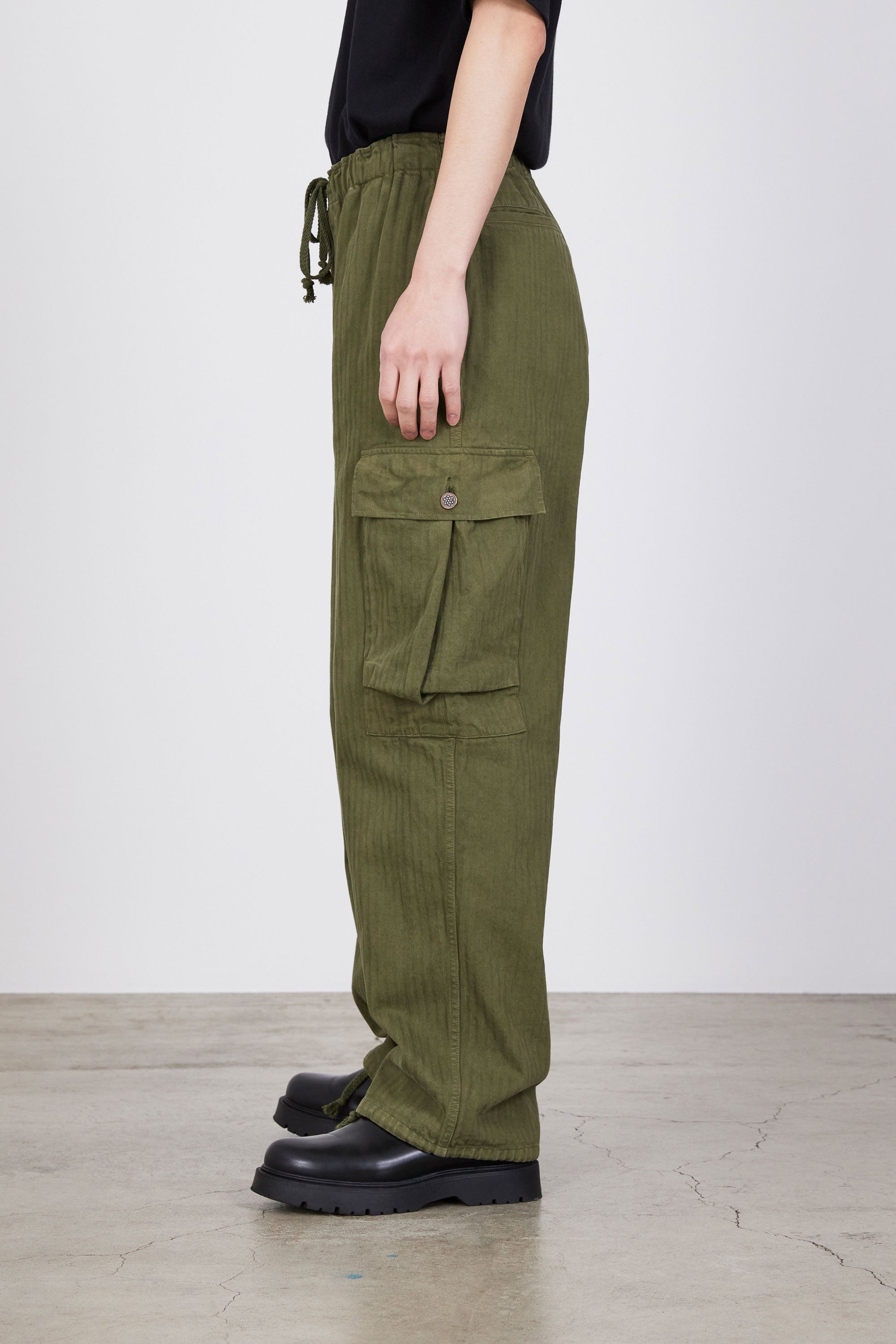 ORGANIC COTTON HERRINGBONE M-43 PANTS, Olive