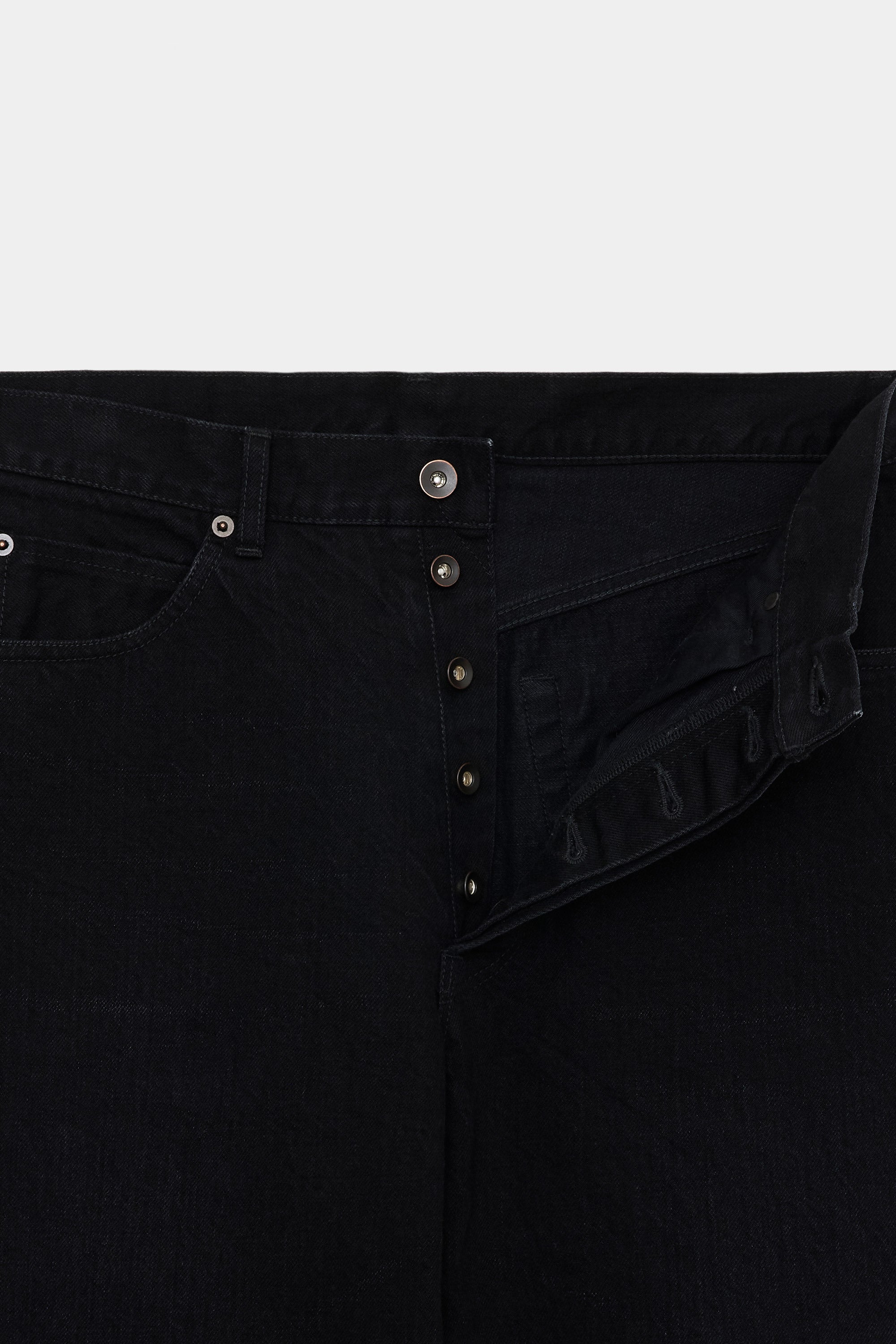 ORGANIC COTTON 13.5oz SELVEDGE DENIM RELAX STRAIGHT FIT JEANS, Black