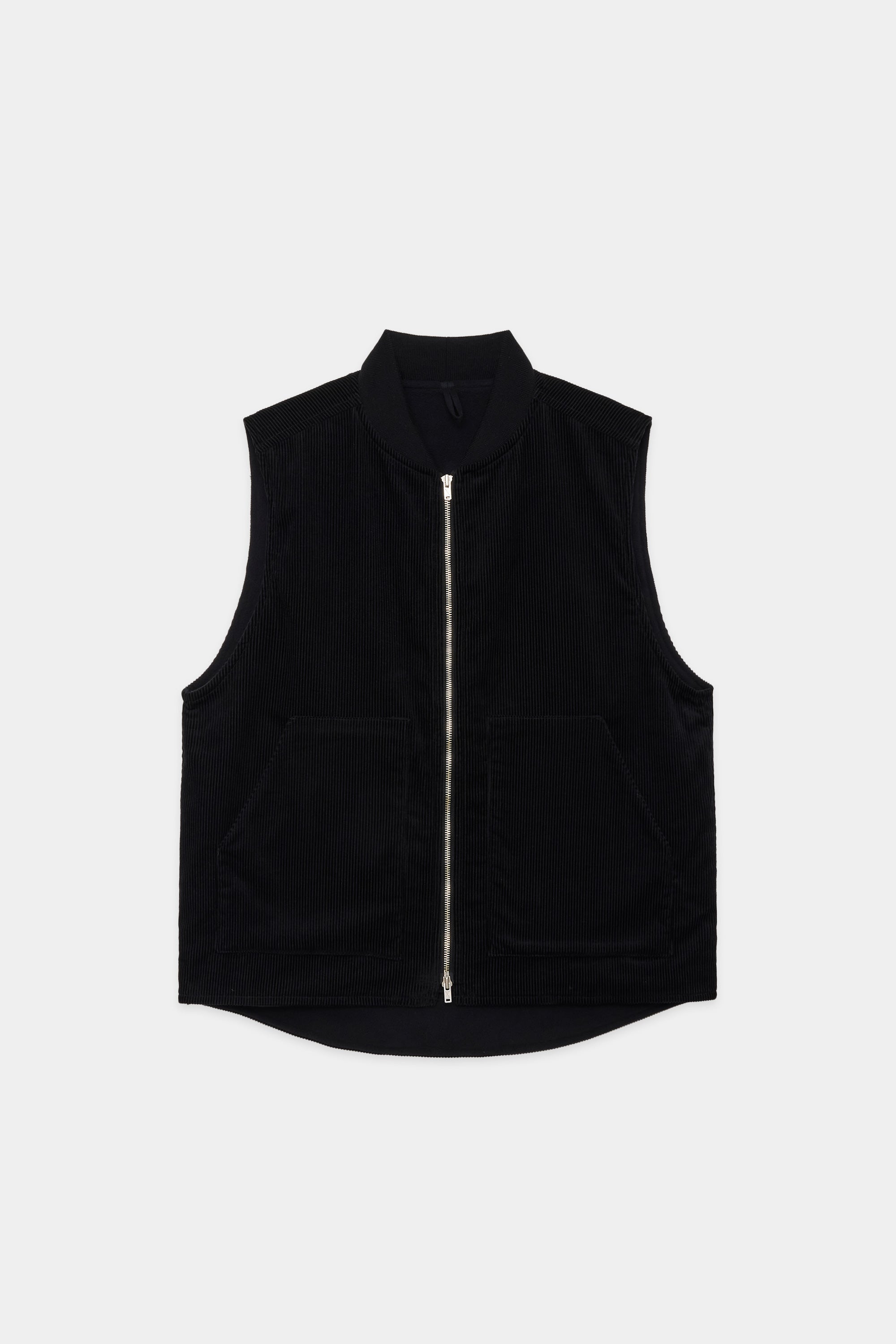 ORGANIC COTTON CORDUROY WORKERS VEST, Black