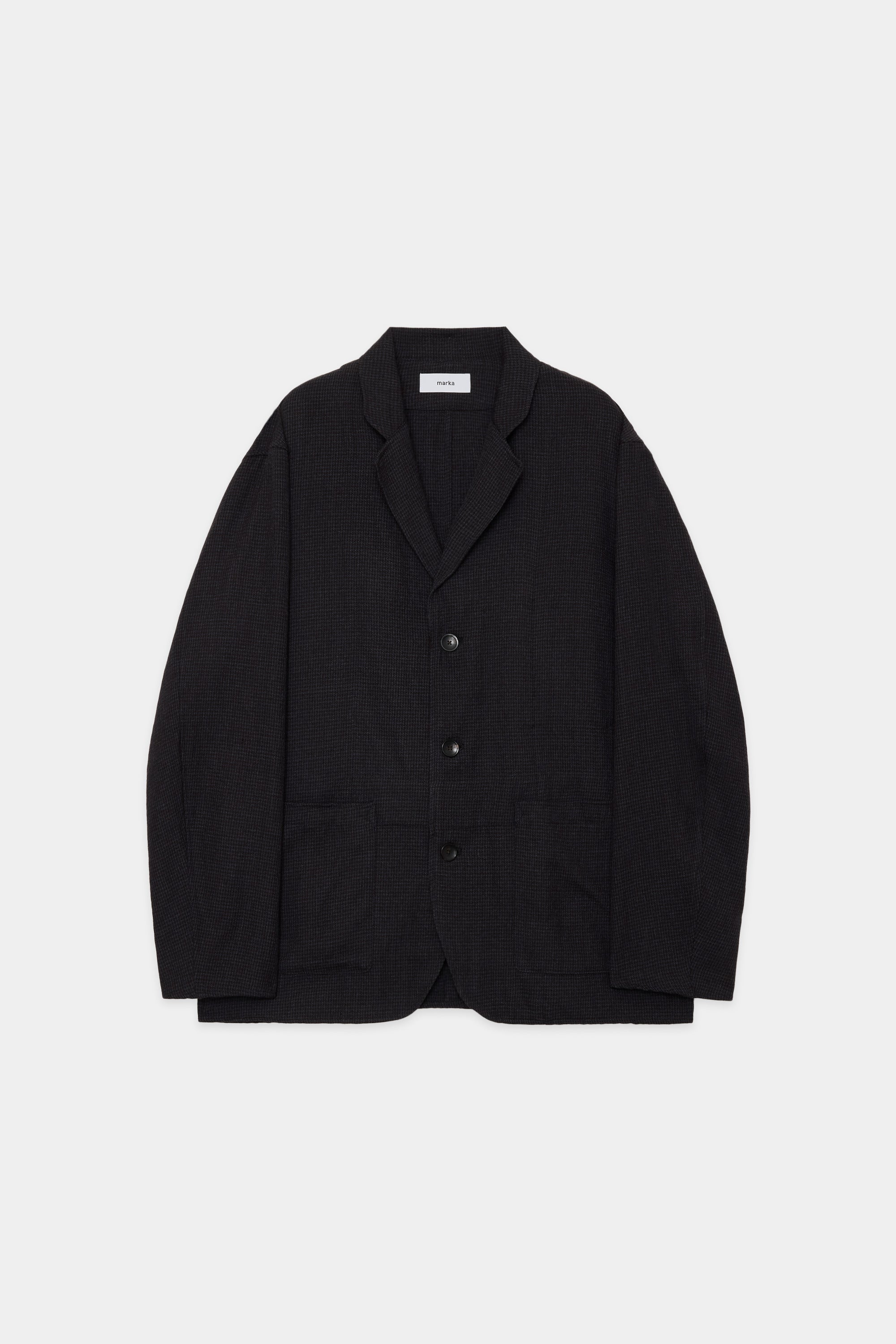 TUMBLED WOOL SERGE HOSPITAL JACKET, Hounds Tooth