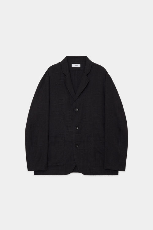 TUMBLED WOOL SERGE HOSPITAL JACKET, Hounds Tooth