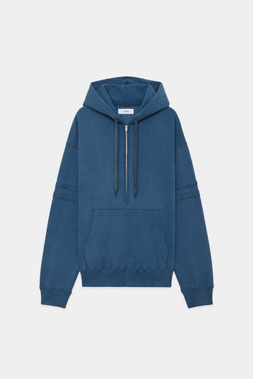 20/10 RECYCLE SUVIN ORGANIC COTTON FLEECE HALF ZIP HOODIE, Faded Blue