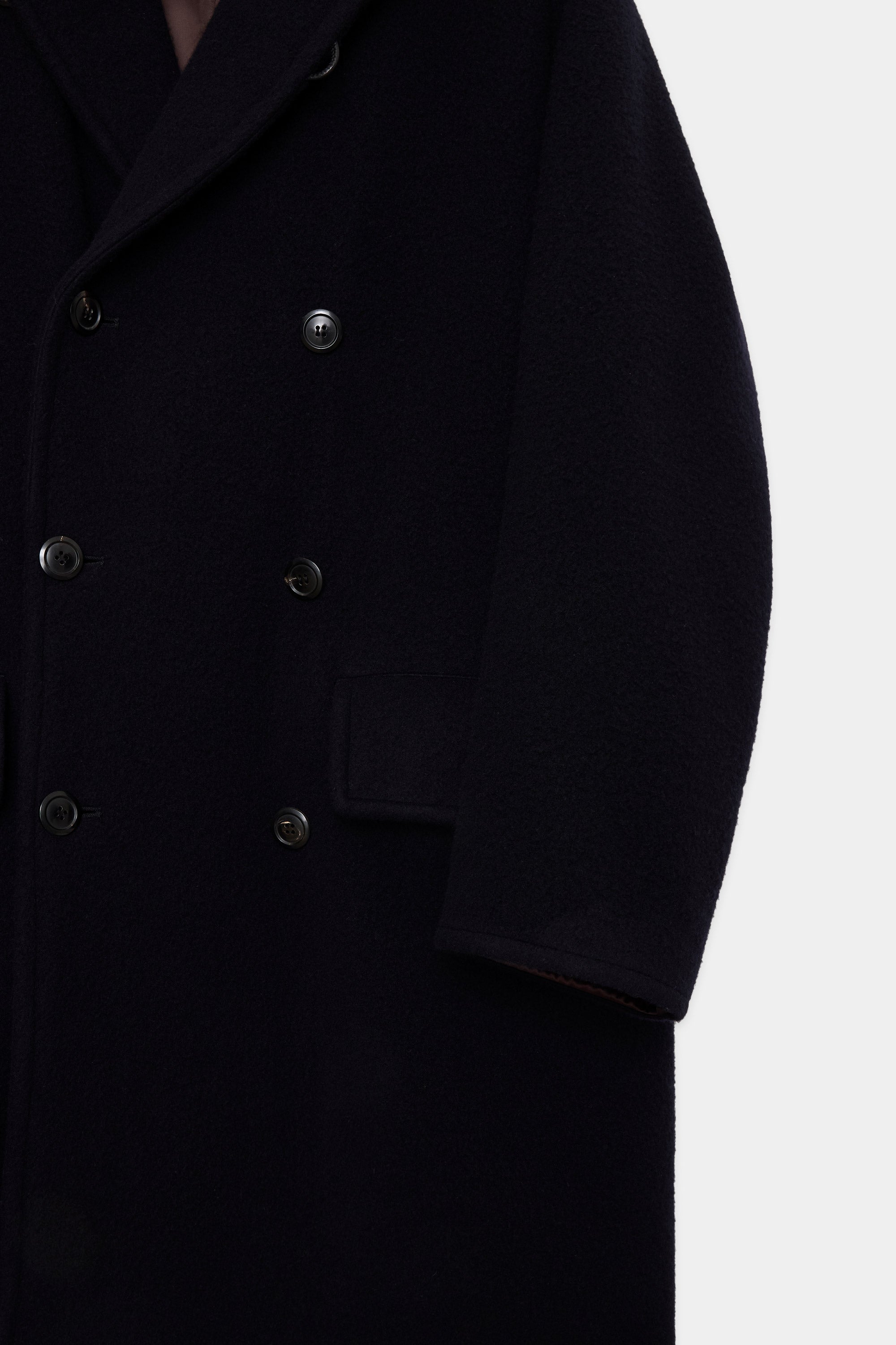 SP130's WOOL NAPPING PUFFED SHAWL COLLAR COAT, Dark Navy