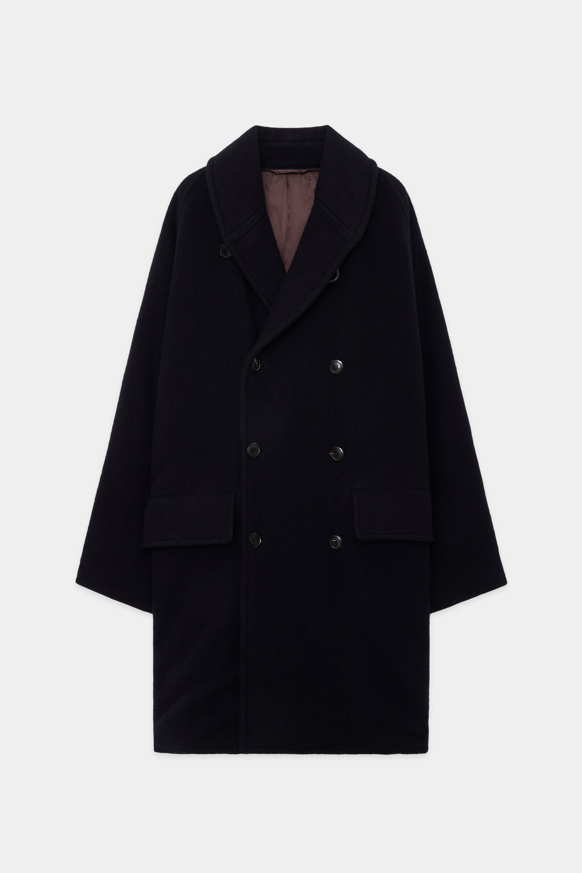 SP130's WOOL NAPPING PUFFED SHAWL COLLAR COAT, Dark Navy