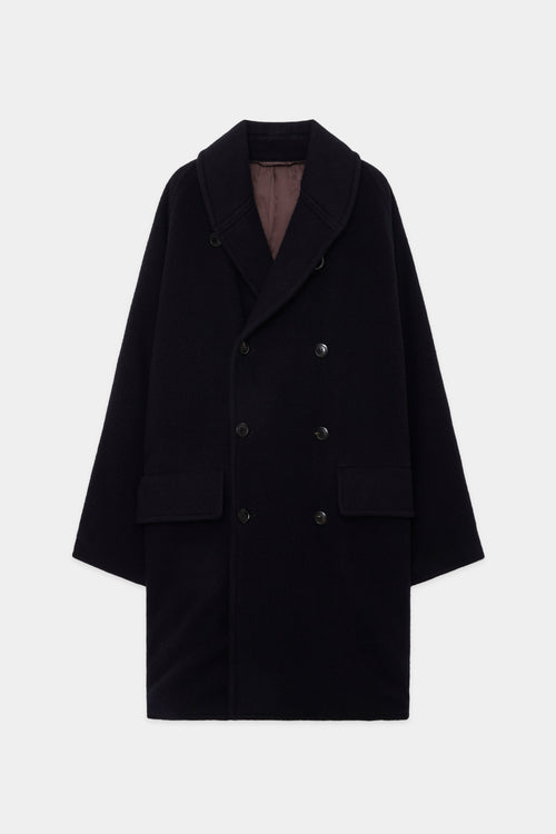 SP130's WOOL NAPPING PUFFED SHAWL COLLAR COAT, Dark Navy