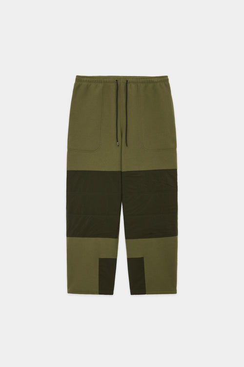 RECYCLE POLYESTER FREECE FREECE PANTS, Olive