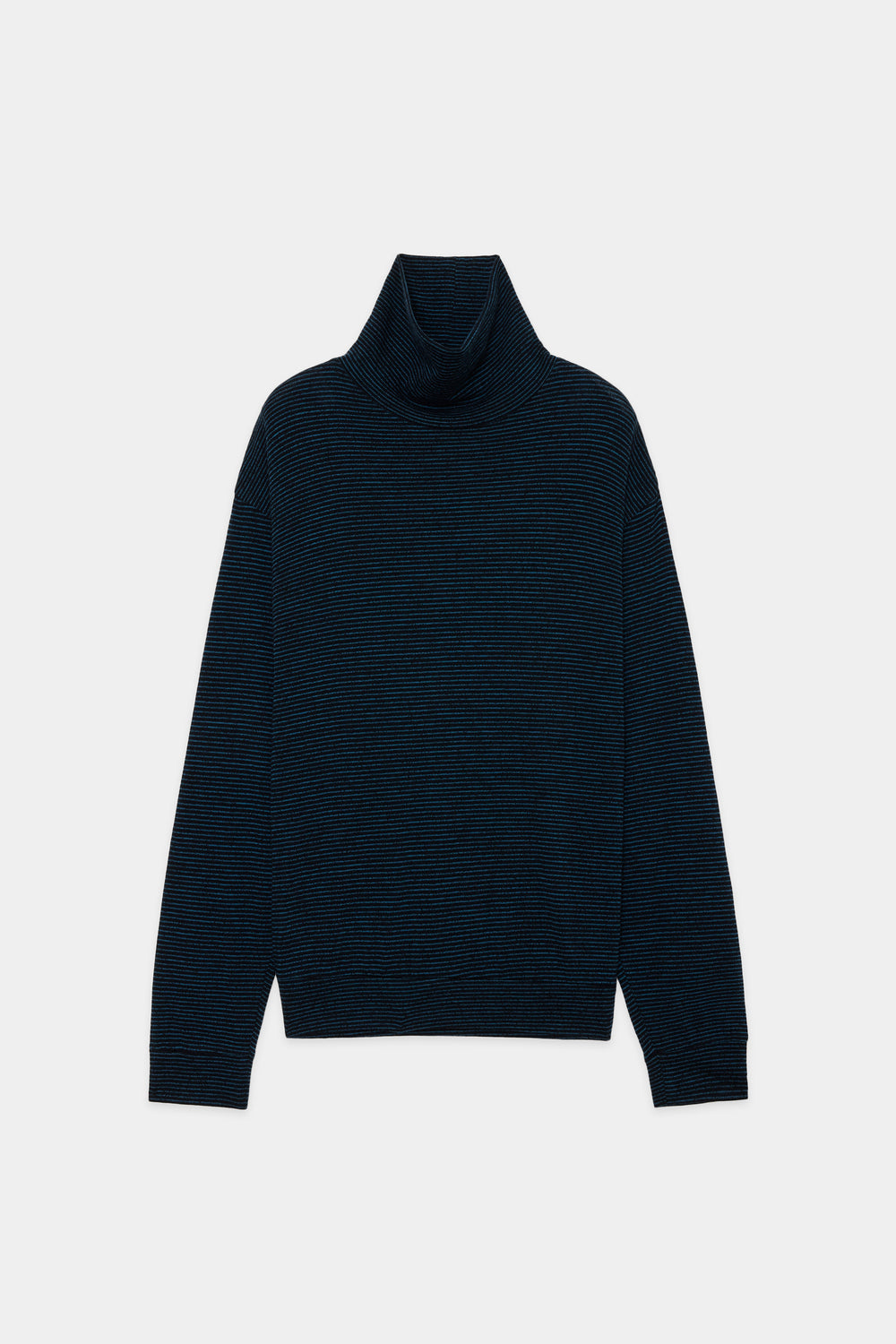 SP120's WOOL COTTON KNIT TURTLE NECK, Black × Blue