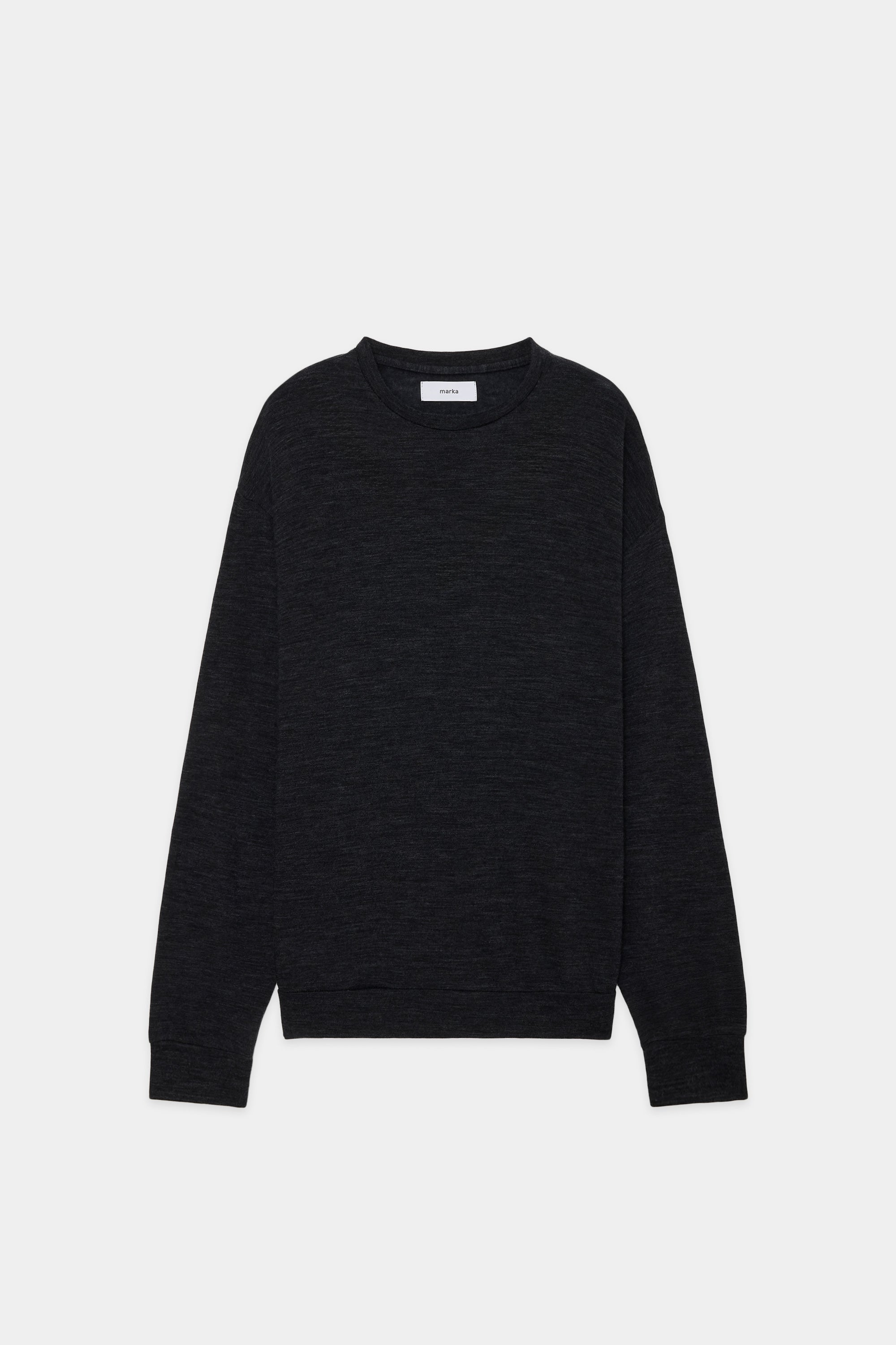 SP120's WOOL COTTON KNIT CREW NECK, Top Charcoal