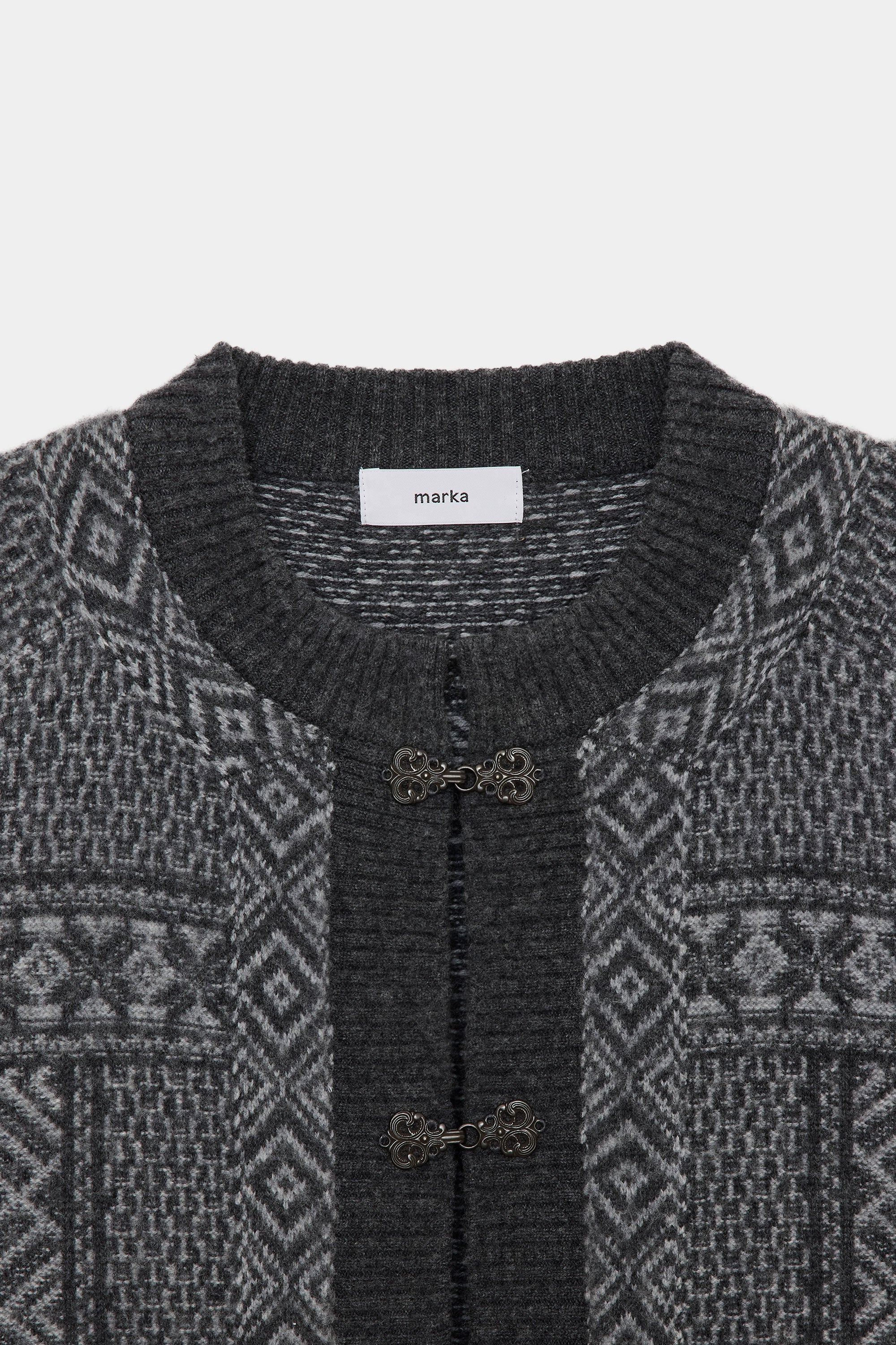 2/26 MERINO WOOL TYROLEAN CARDIGAN, Gray