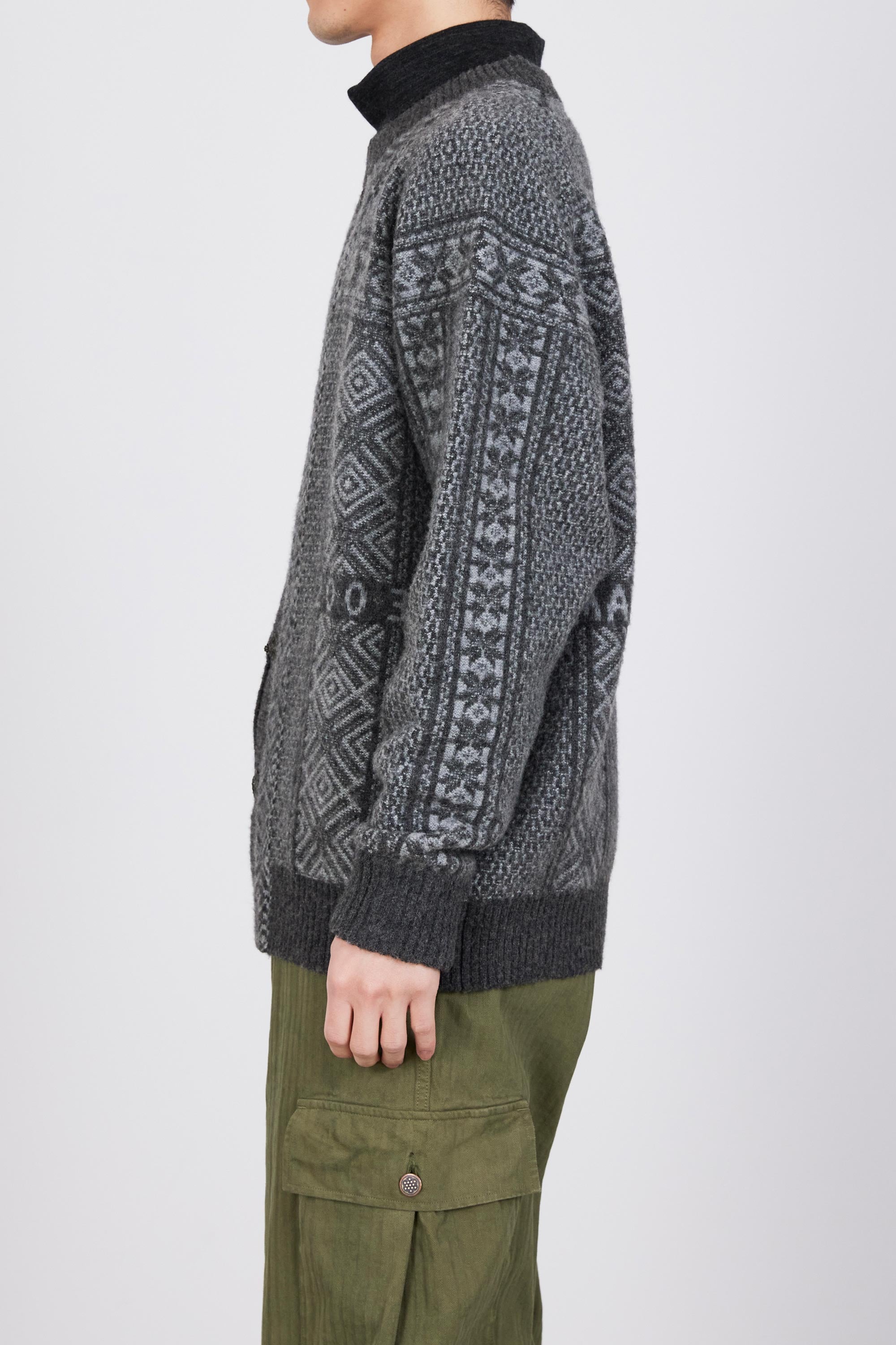 2/26 MERINO WOOL TYROLEAN CARDIGAN, Gray