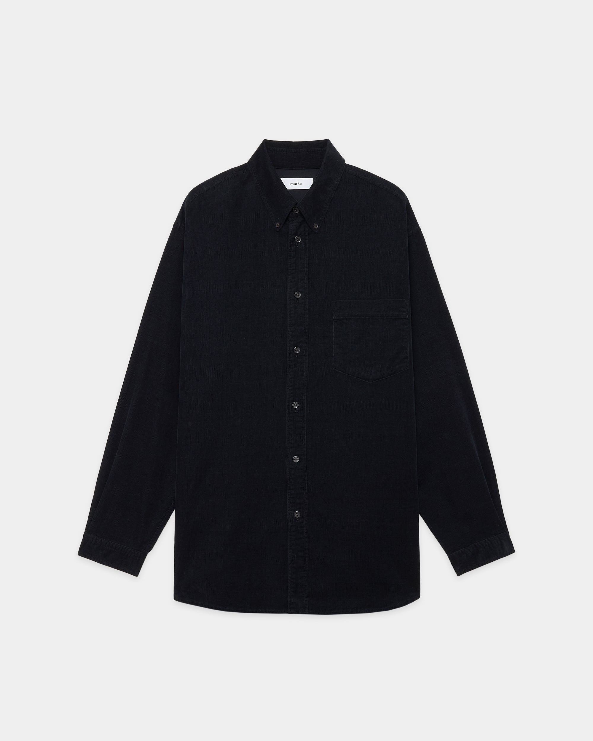 ORGANIC COTTON CORDUROY B.D SHIRT, Faded Black