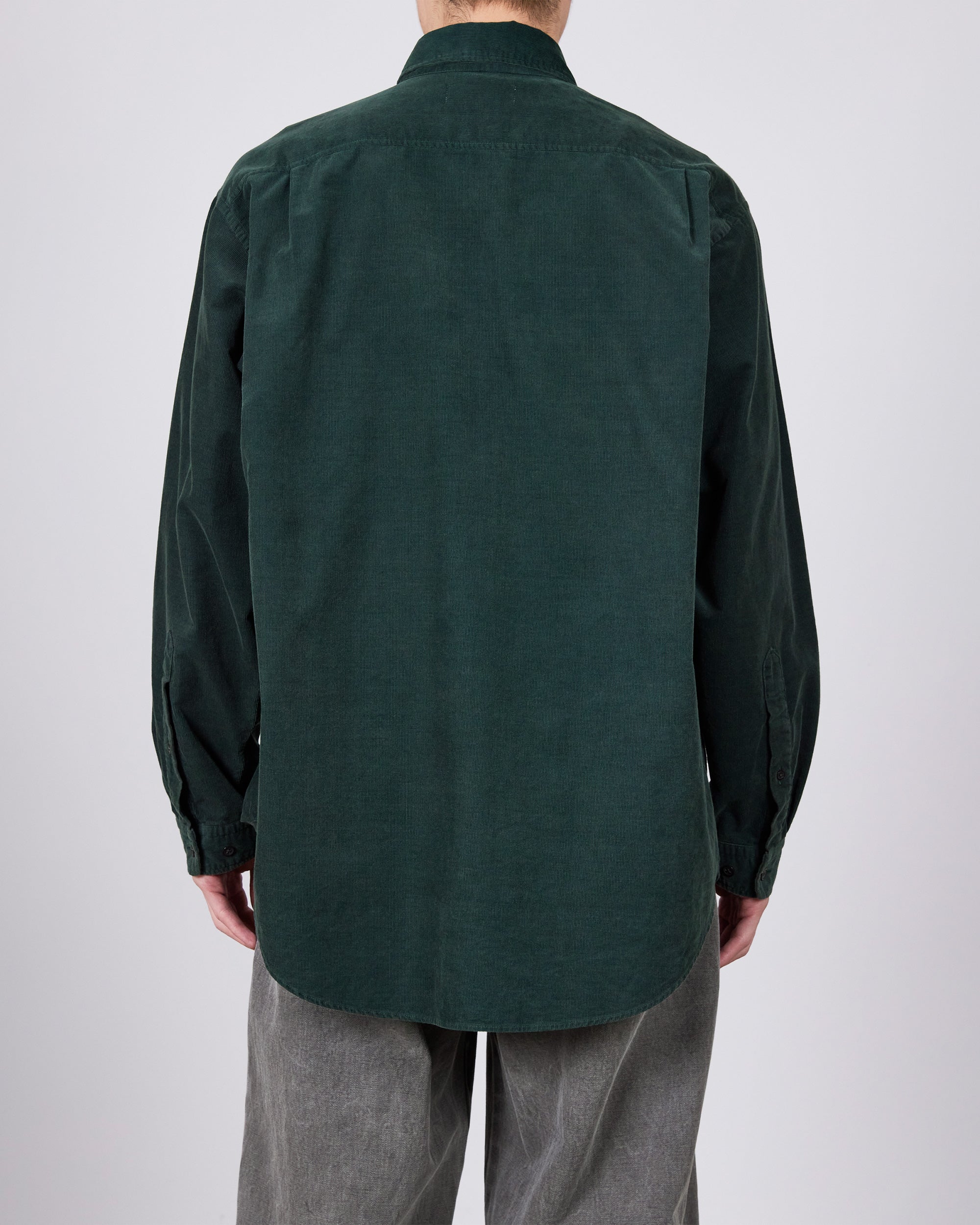 ORGANIC COTTON CORDUROY B.D SHIRT, Faded Green