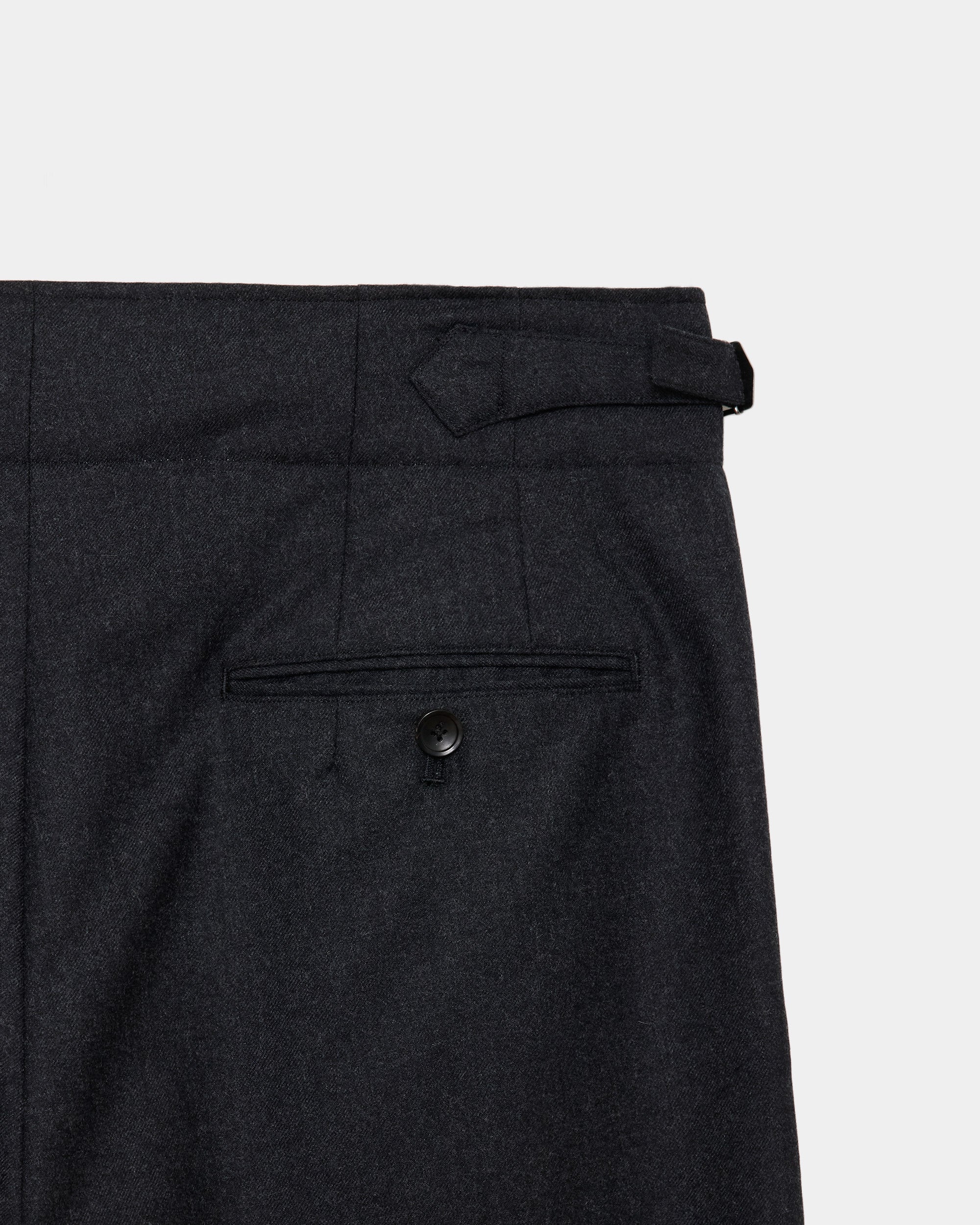 2/60 WOOL FLANNEL DANISH ARMY TROUSERS, Top Charcoal