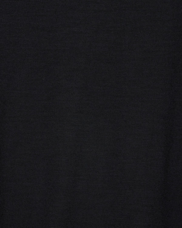 2/72 WOOL SINGLE JERSEY WASHABLE CREW NECK, Black