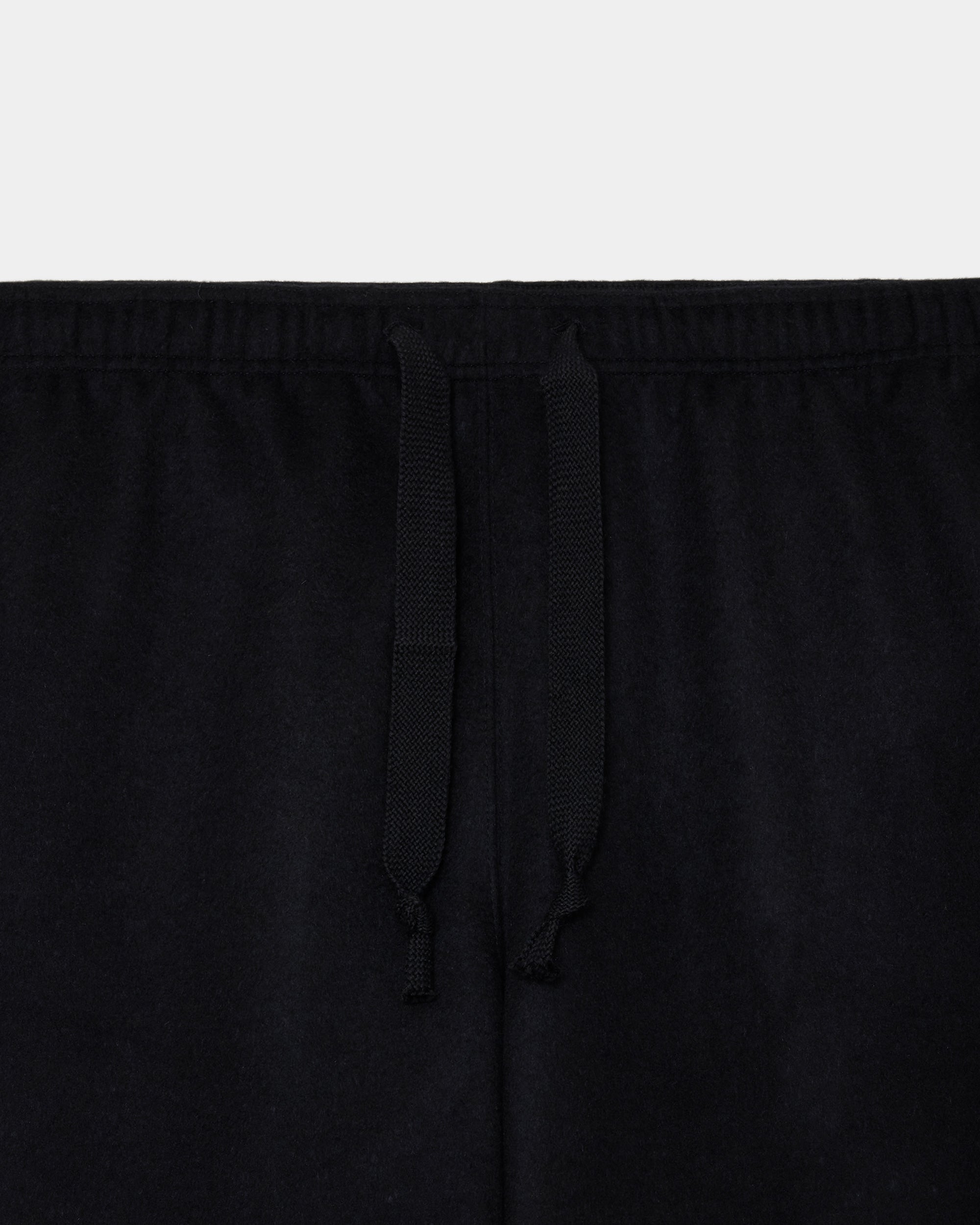 WOOL SILK BEAVER TRACK PANTS, Black