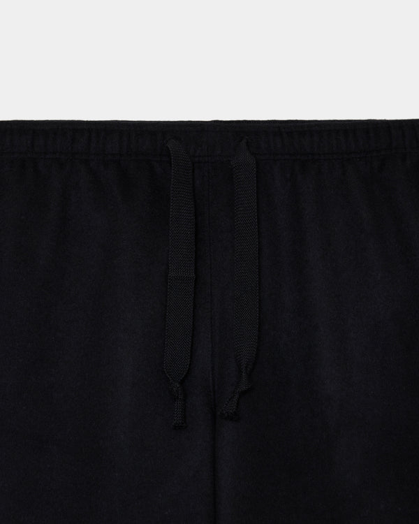 WOOL SILK BEAVER TRACK PANTS, Black