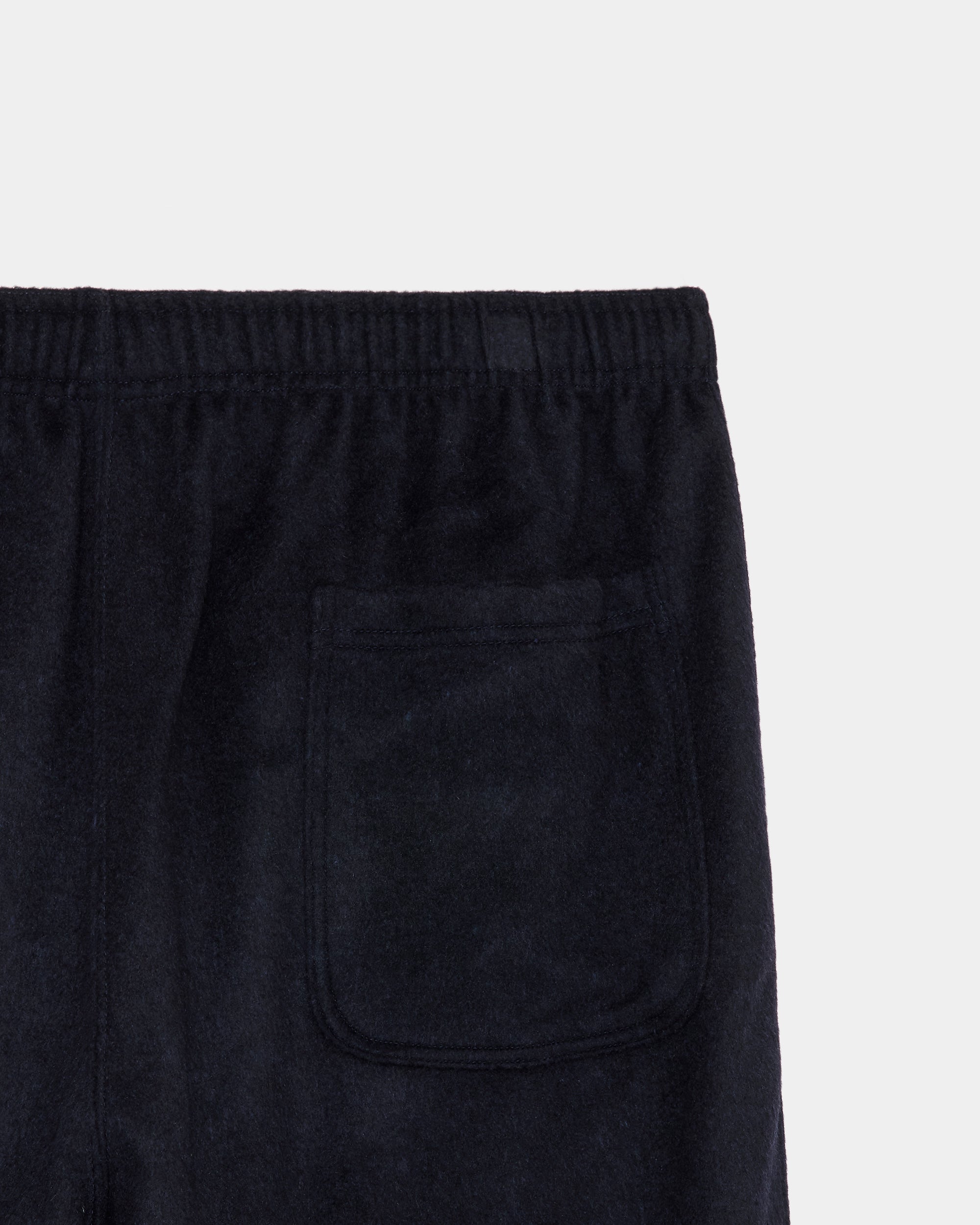 WOOL SILK BEAVER TRACK PANTS, Dark Navy