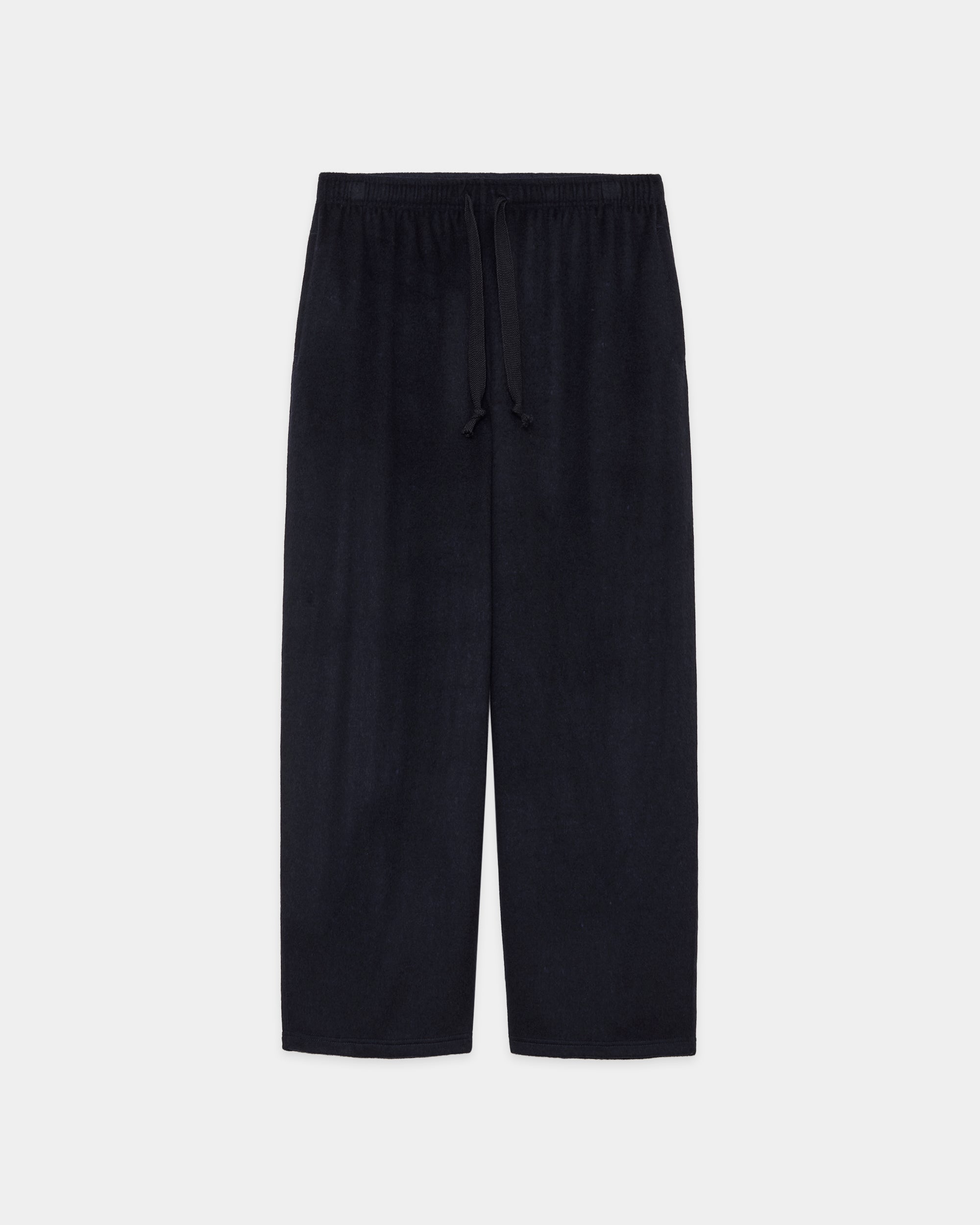 WOOL SILK BEAVER TRACK PANTS, Dark Navy