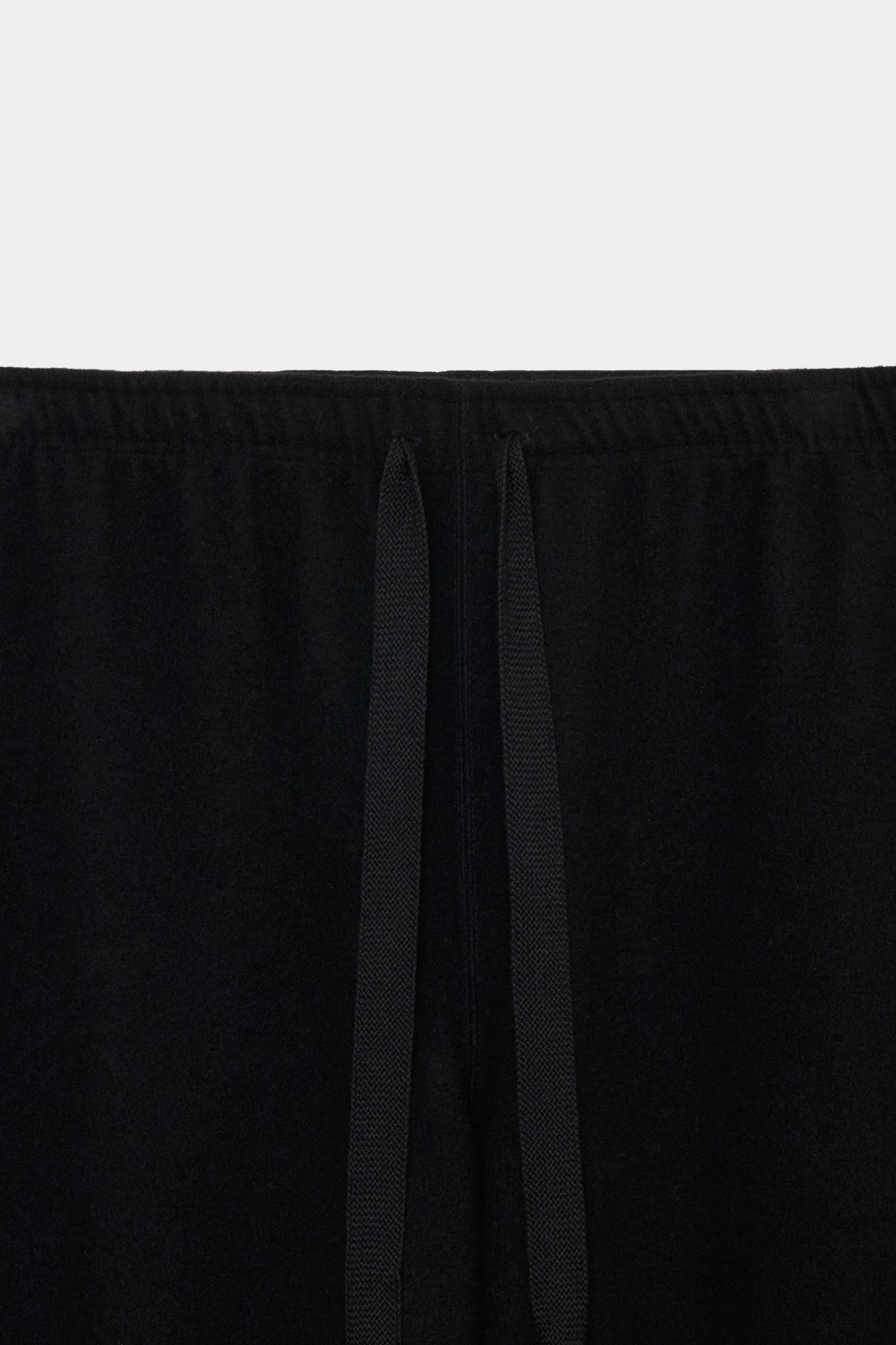 SUPER140'S WOOL FLEECE TRACK PANTS, Black