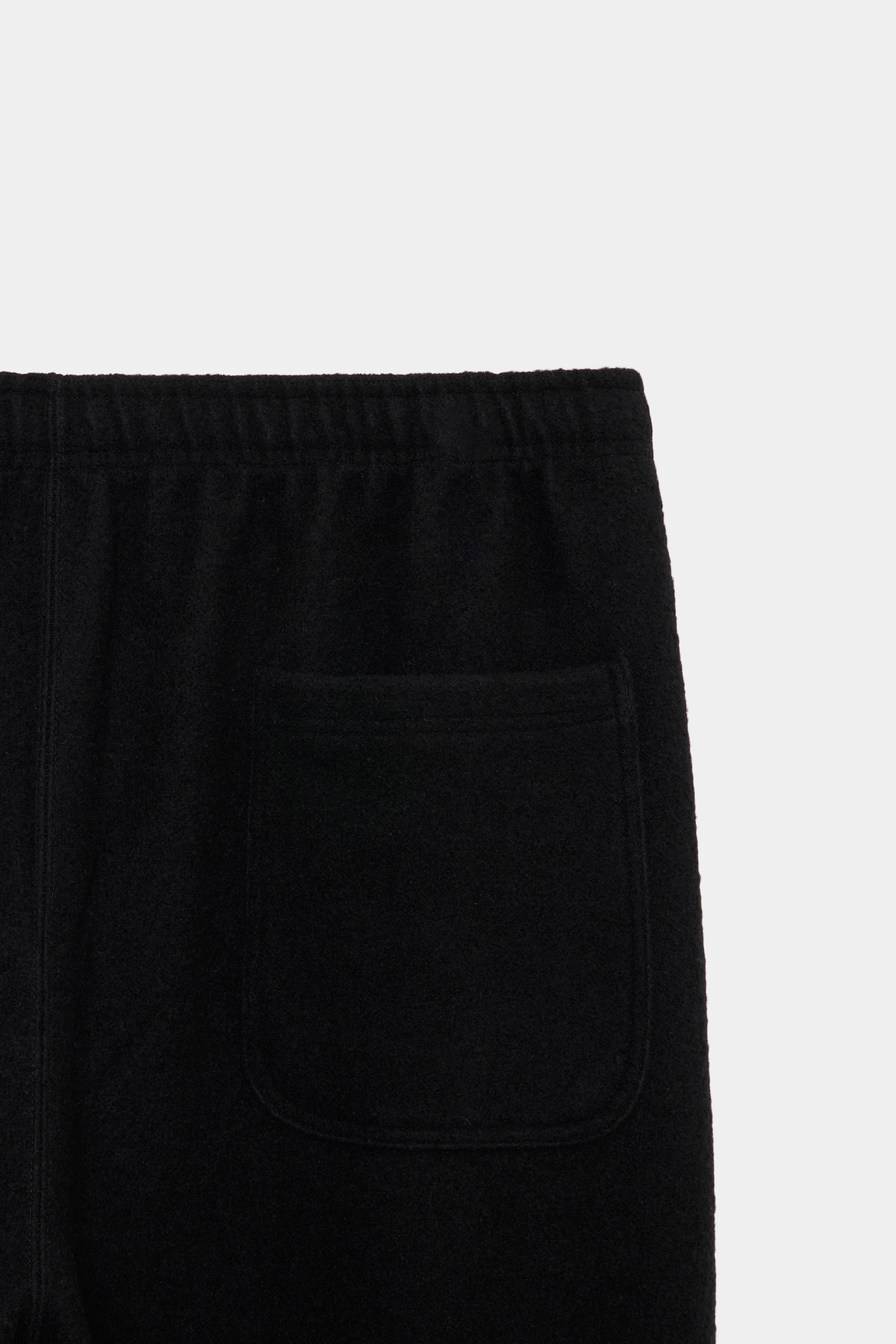 SUPER140'S WOOL FLEECE TRACK PANTS, Black