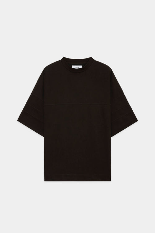 20//1 RECYCLE SUVIN ORGANIC COTTON KNIT "Doro-Zome" FOOTBALL TEE WIDE, Dark Brown