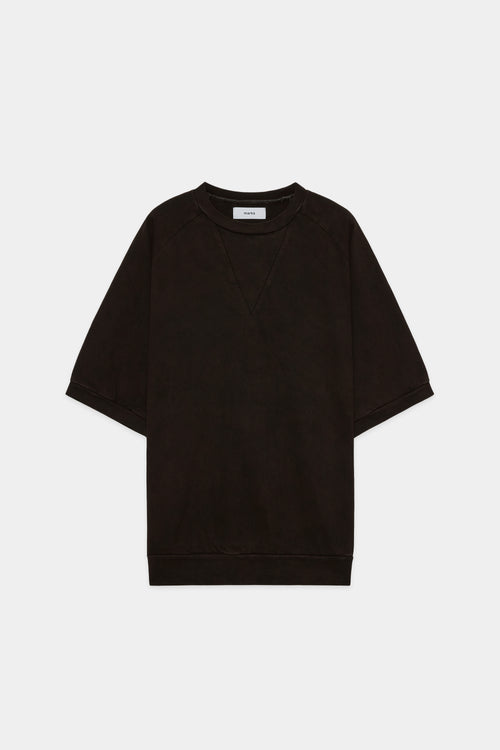 20//1 RECYCLE SUVIN ORGANIC COTTON KNIT "Doro-Zome" V GUSSET CREW NECK, Dark Brown