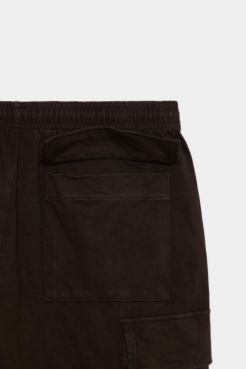 20//1 RECYCLE SUVIN ORGANIC COTTON KNIT "Doro-Zome" CARGO SHORTS, Dark Brown