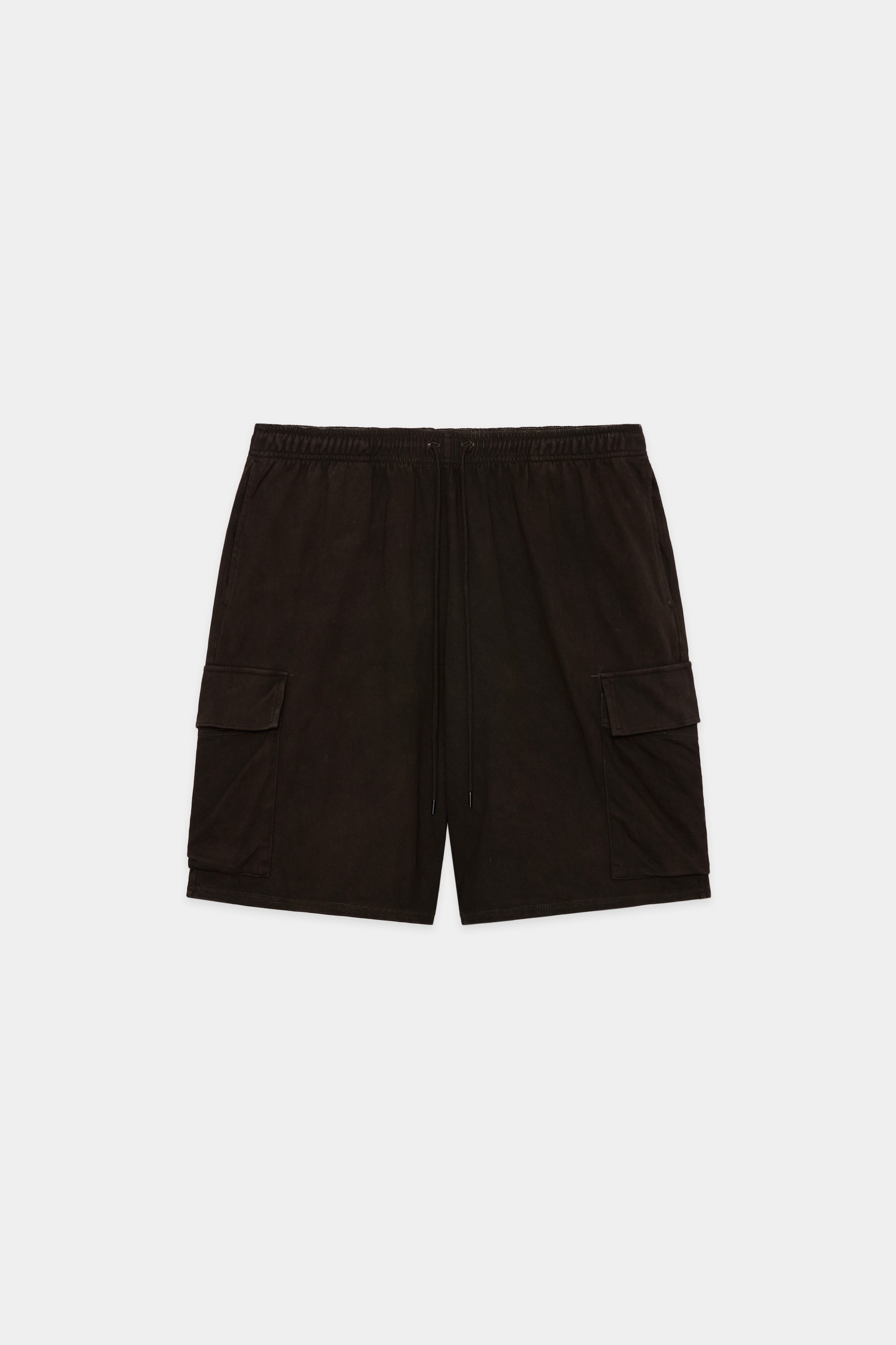 20//1 RECYCLE SUVIN ORGANIC COTTON KNIT "Doro-Zome" CARGO SHORTS, Dark Brown