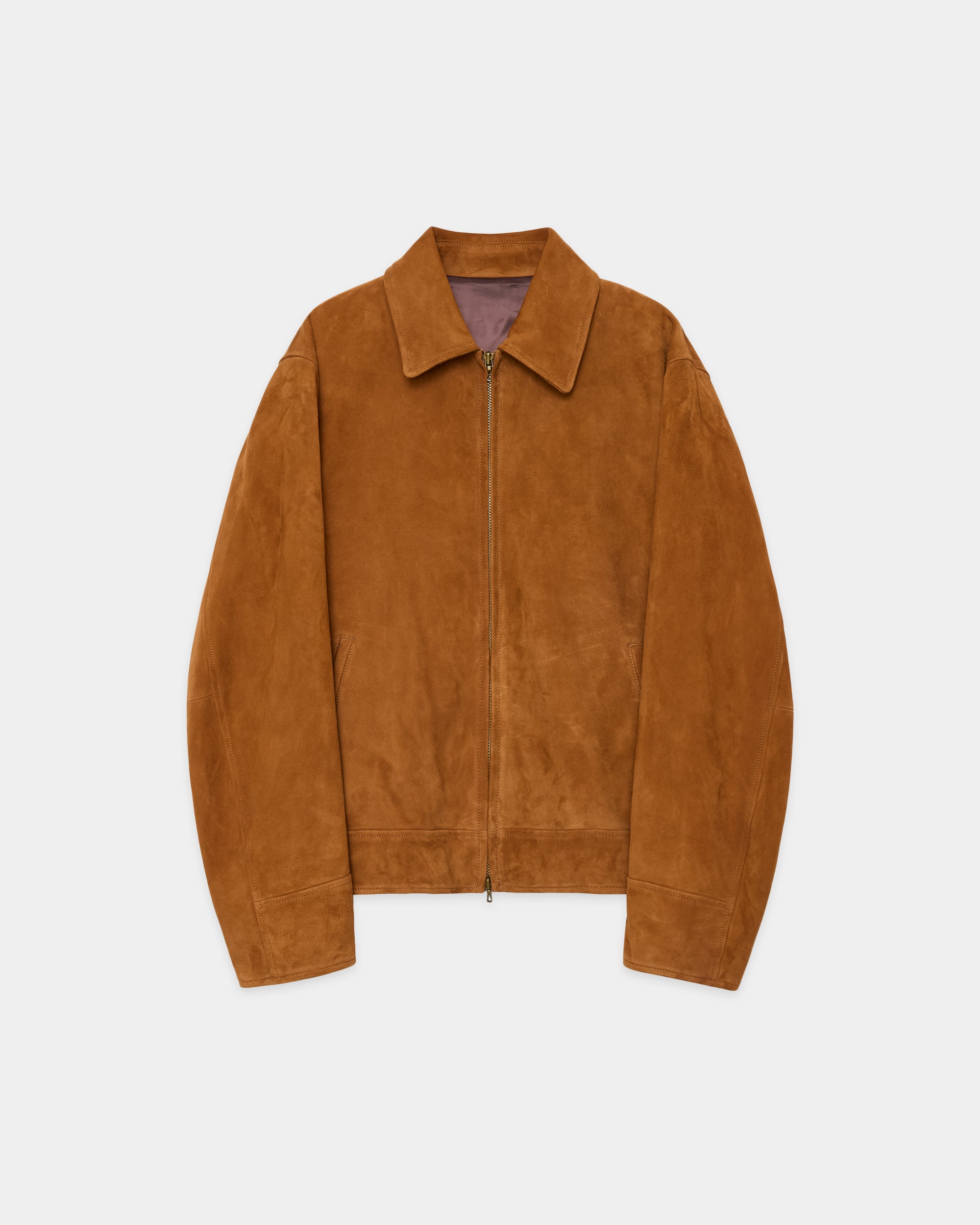 GOAT SUEDE LEATHER SPORTS JACKET, Brown